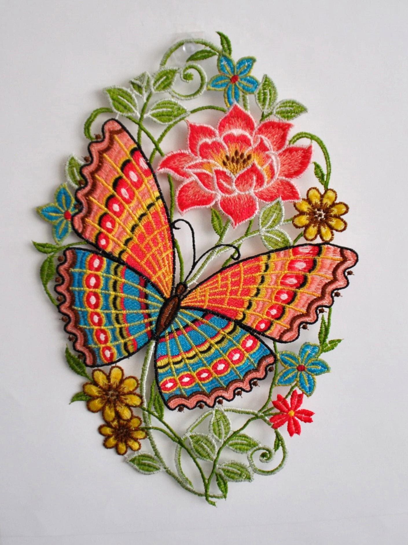 Image of Stickereien Plauen Fensterbild "Schmetterling" Hakenaufhängung