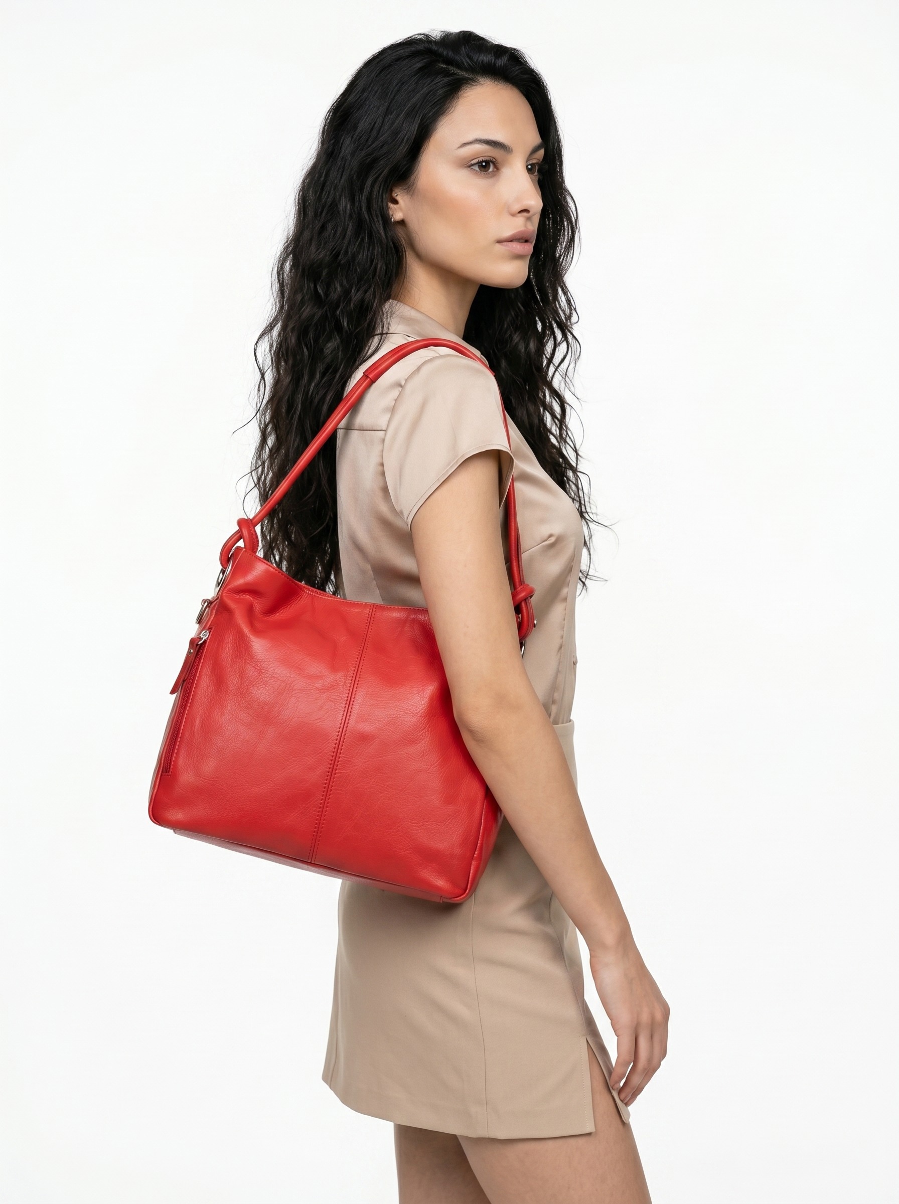 Samantha Look Shopper echt Leder, Made in Italy