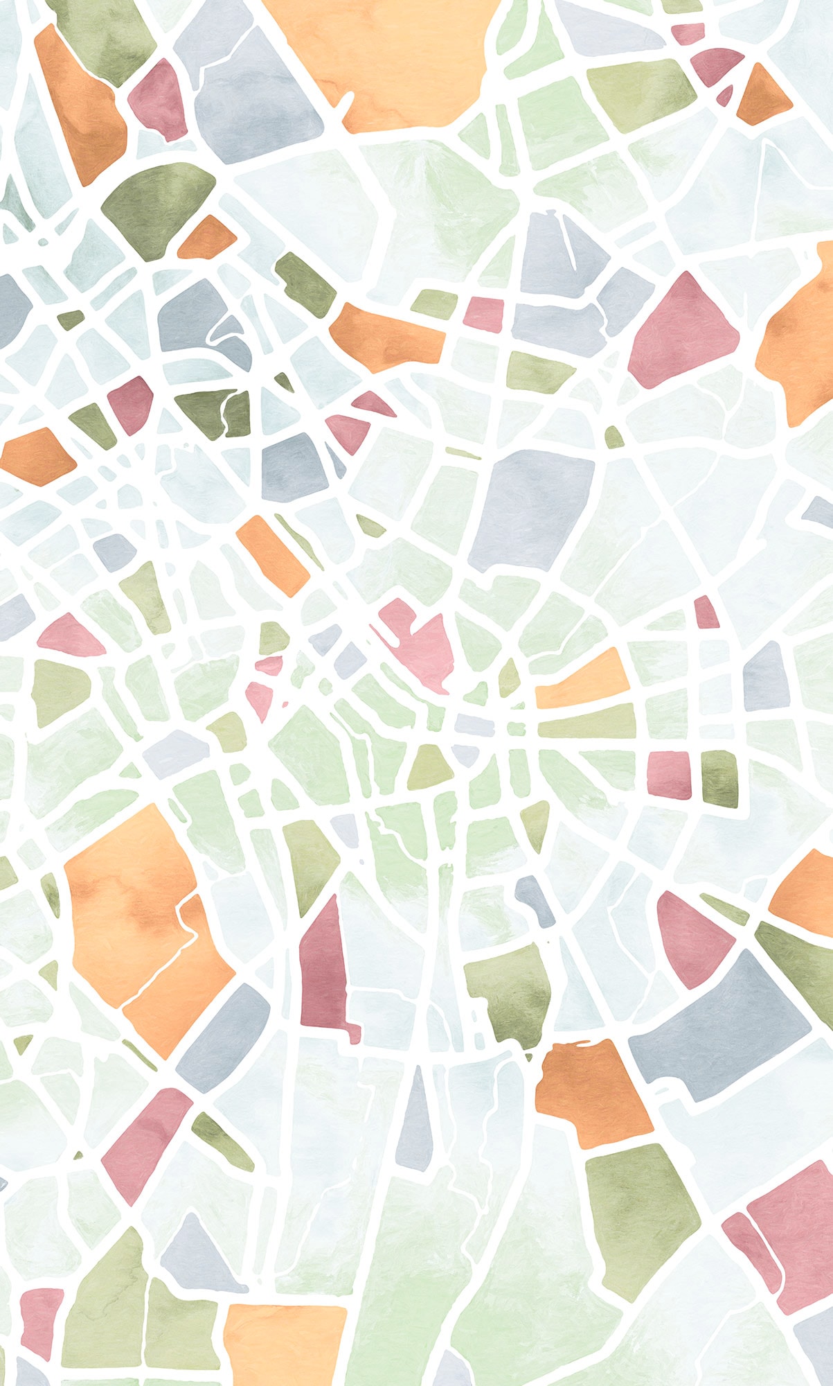 Komar Fototapete »Komar Vlies Fototapete - City Map - Grösse 150 x 250 cm«, bedruckt