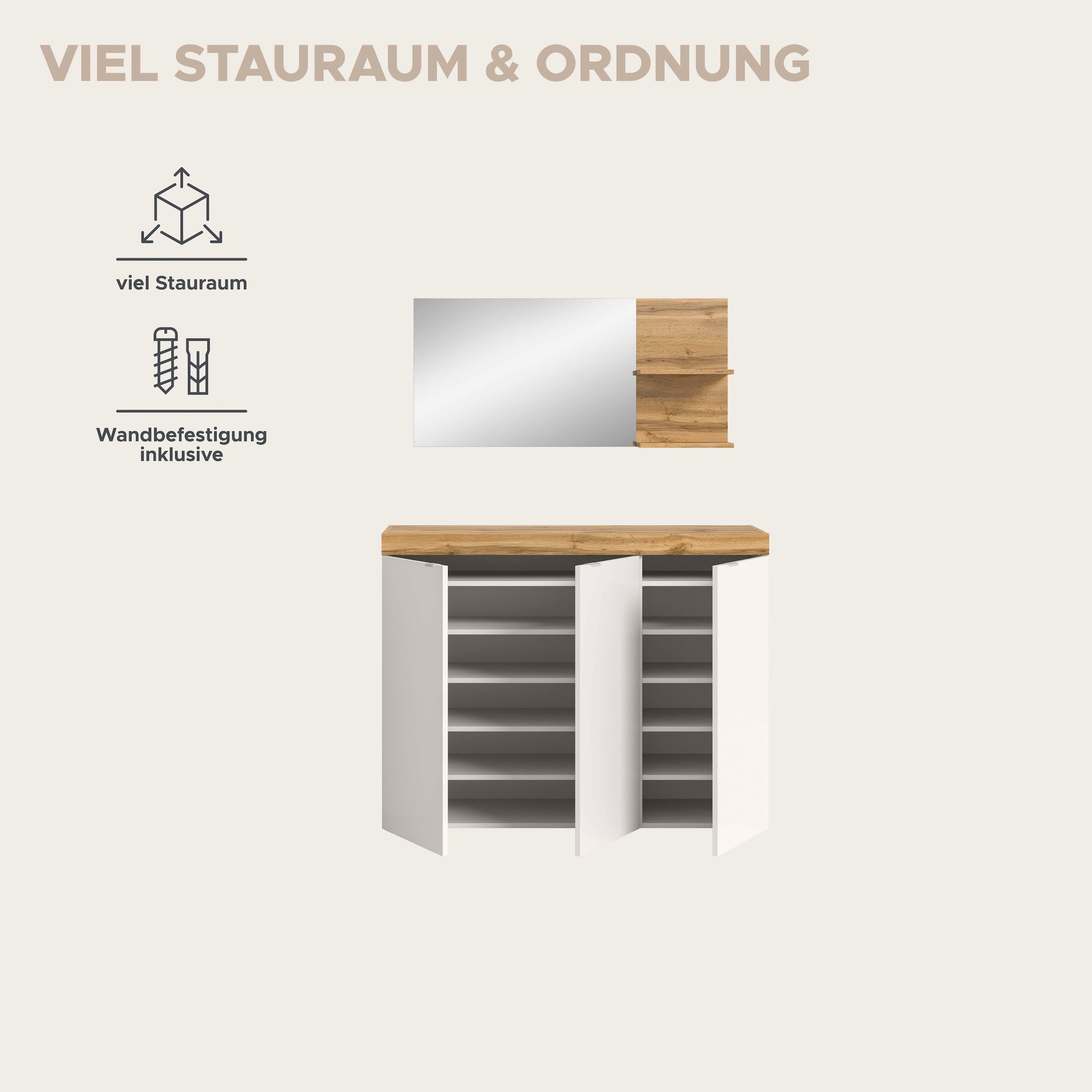 GOODproduct Garderoben-Set »MAMBO II, 2-teilig, hängend oder stehend montierbar« 2 Stk. tlg.