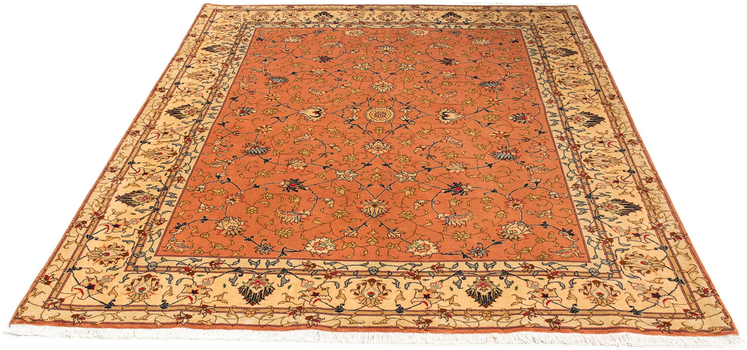 Image of morgenland Orientteppich »Perser - Täbriz - Royal - 193 x 156 cm - rost«, rechteckig, 7 mm Höhe, Wohnzimmer, Handgeknüpft, Einzelstück mit Zertifikat bei Ackermann Versand Schweiz