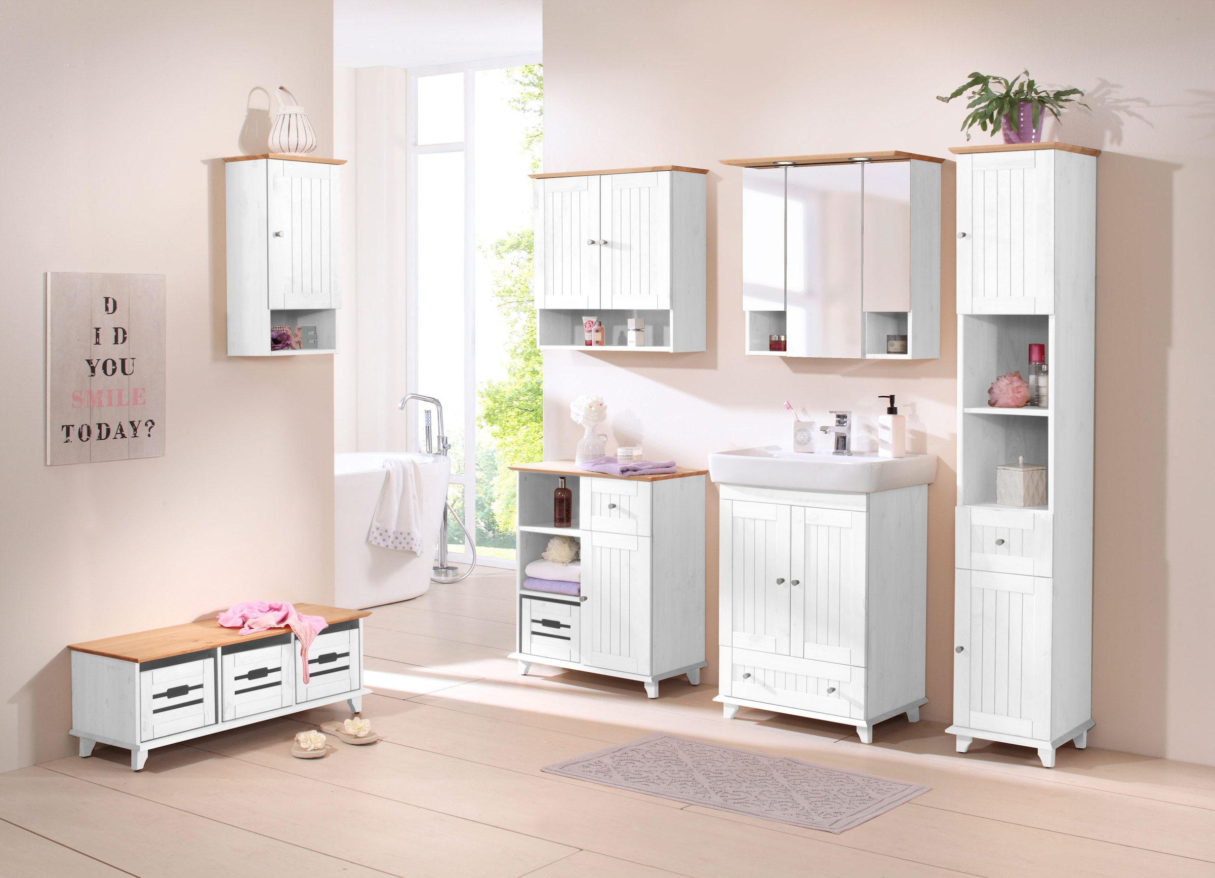 welltime Spiegelschrank »Landhaus Sylt« Breite 62,5 cm, aus Massivholz