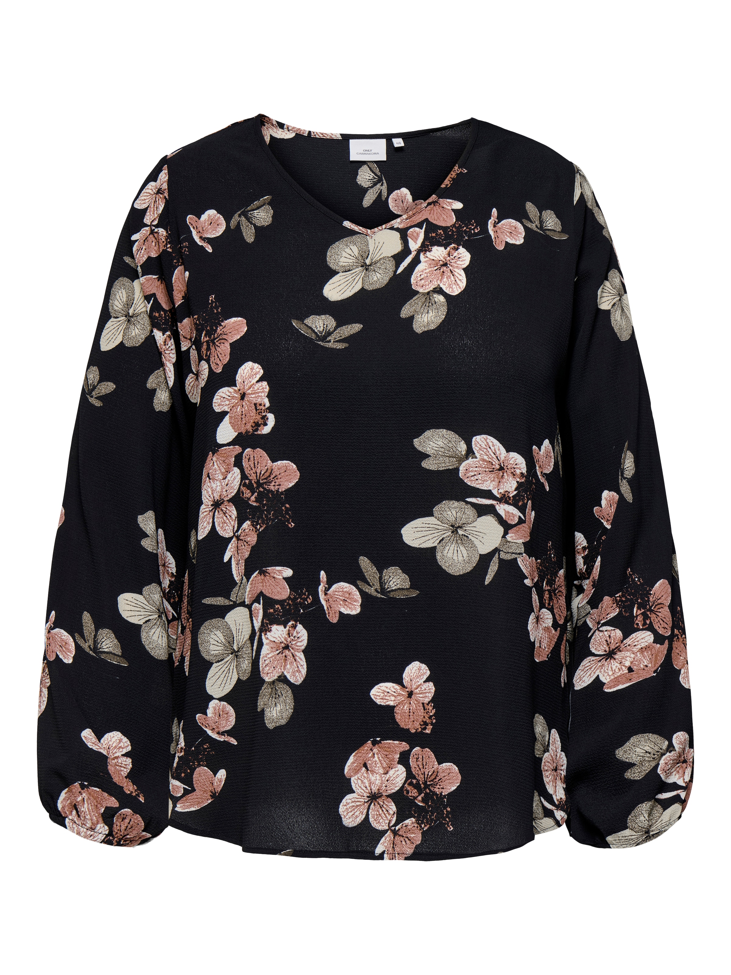 ONLY CARMAKOMA Blusenshirt »CARVICA LIFE L/S V-NECK TOP WVN NOOS«