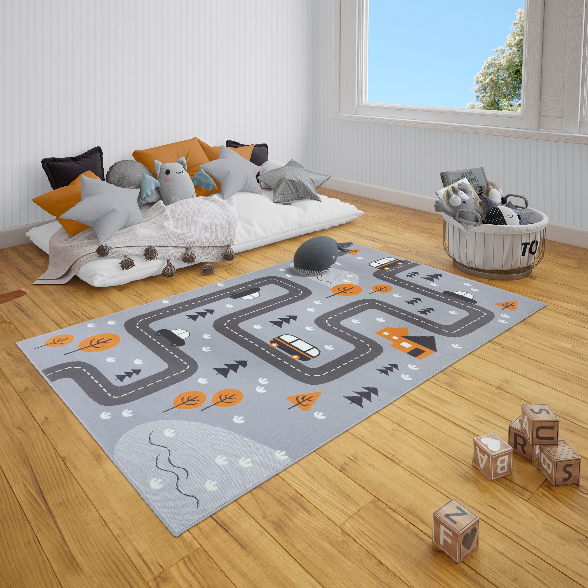 HANSE Home Kinderteppich »Dream Street«, rechteckig, 9 mm Höhe, Teppich, Spielteppich, Spielunterlage, Strasse, Kinderzimmer, Kurzflor
