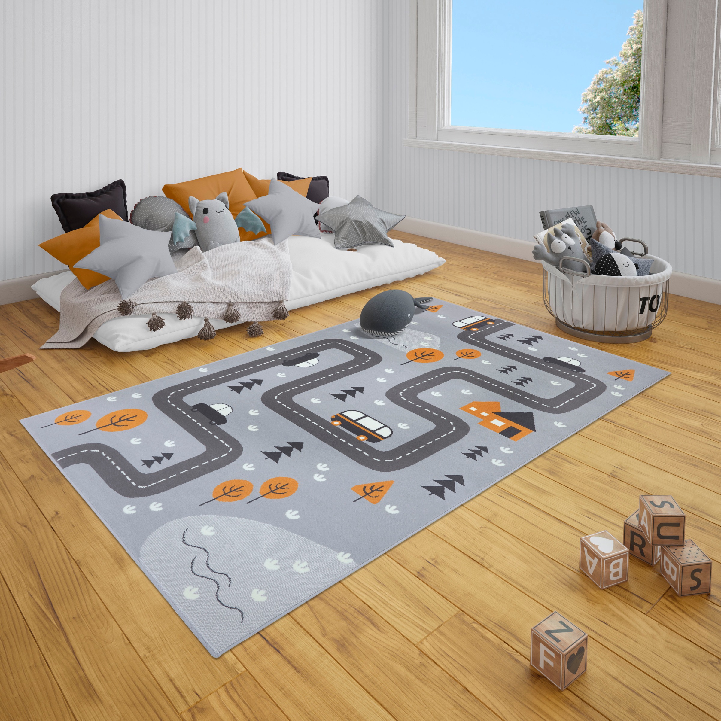 HANSE Home Kinderteppich »Dream Street«, rechteckig, Teppich, Spielteppich, Spielunterlage, Strasse, Kinderzimmer, Kurzflor