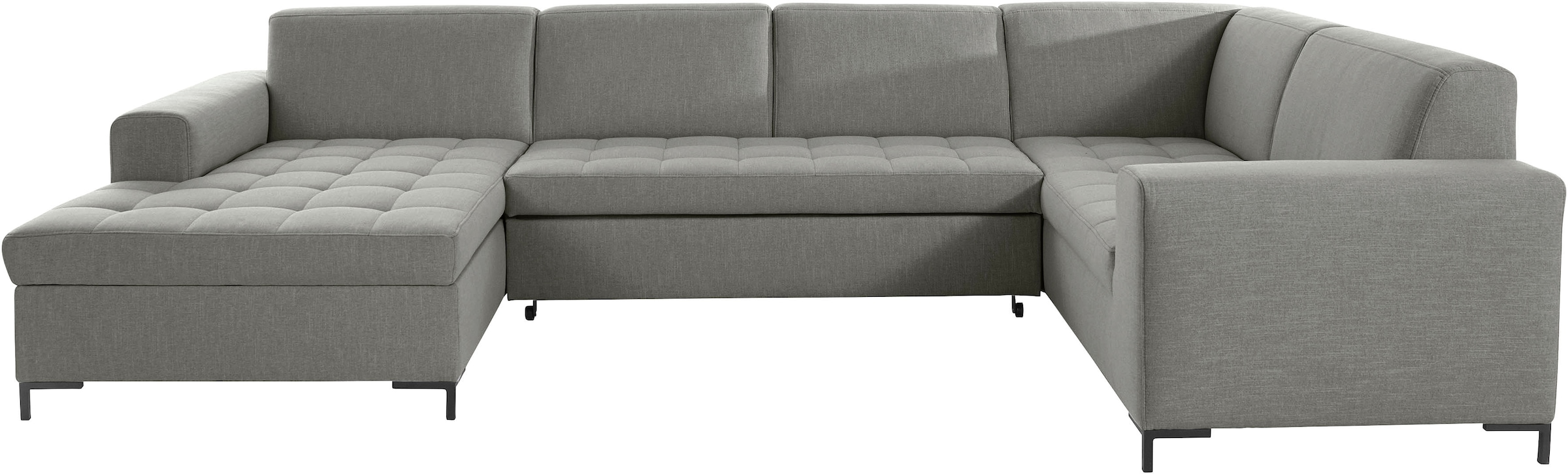 GOODproduct Wohnlandschaft »Grazzo, aktuelle Steppung im Sitz, viel Platz, zeitlos, U-Form«, hochwertige Stoffe aus recyceltem Material, Steppung im Sitzbereich