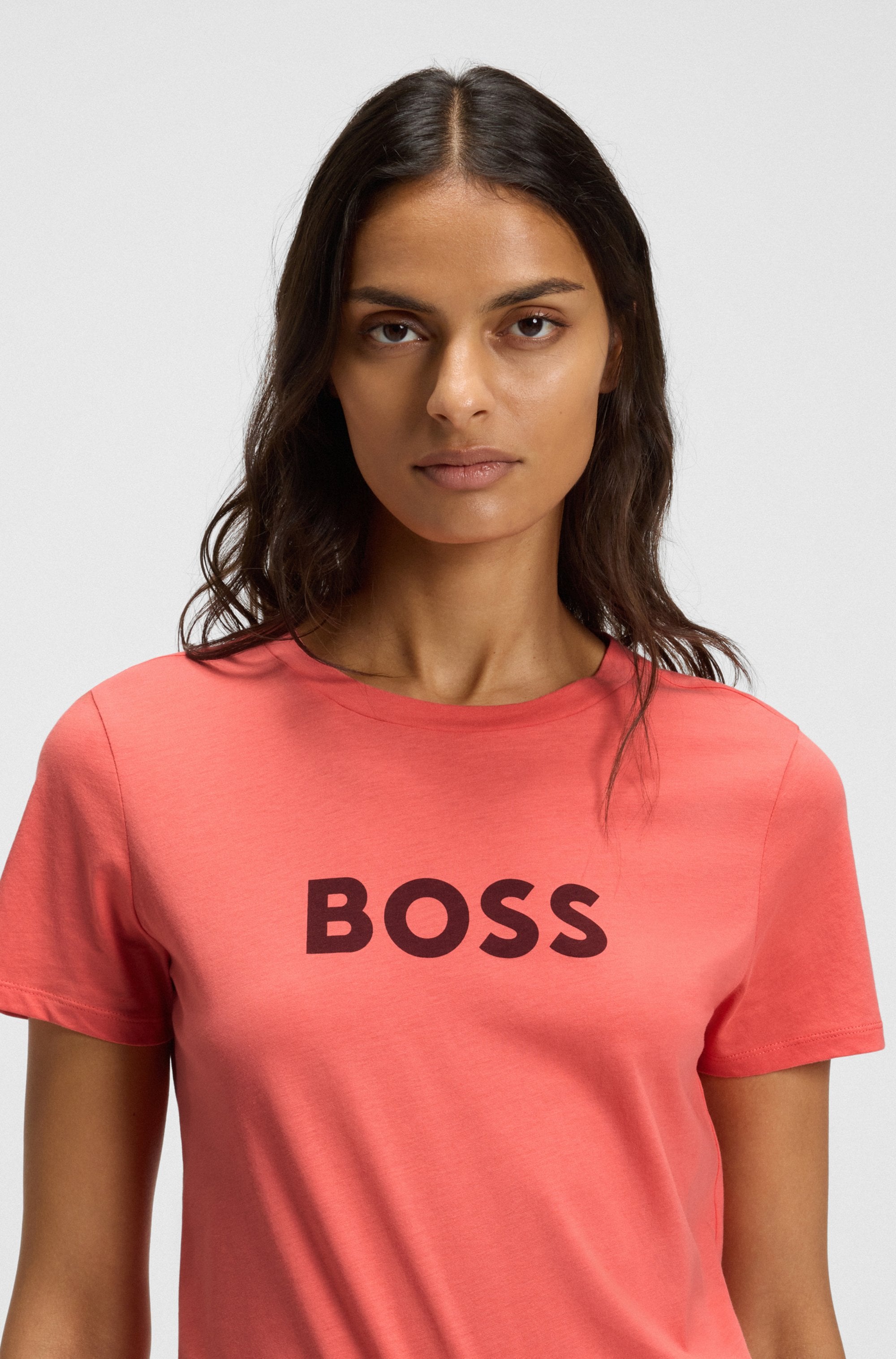 BOSS ORANGE T-Shirt »Elogo Premium Damenmode«, mit BOSS-Schriftzug