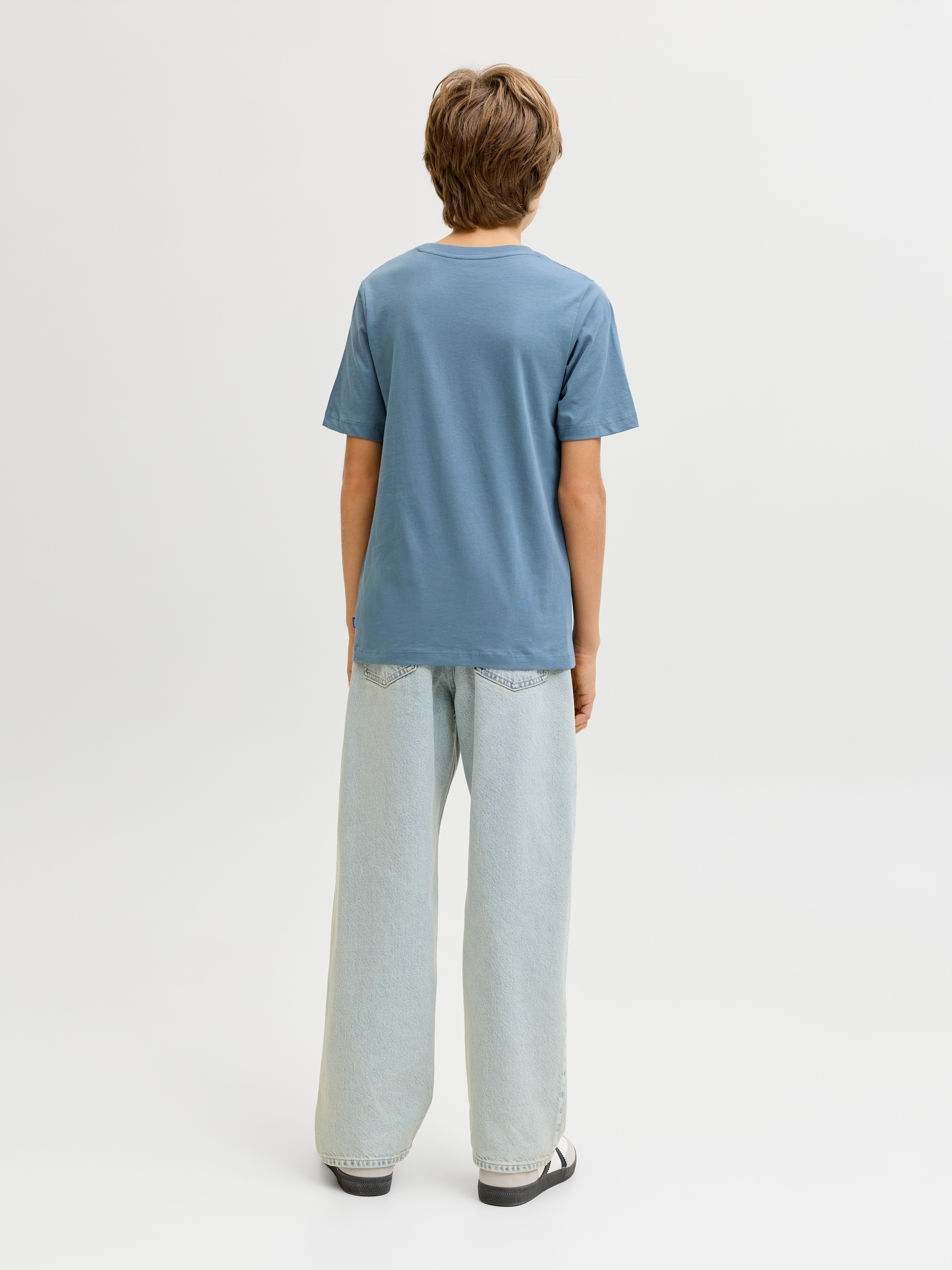 Jack & Jones Junior Shirt à col rond »JJEORGANIC figurbetont, atmungsaktiv, kombinierbar« uni, décontracté, slim fit, jersey, col rond