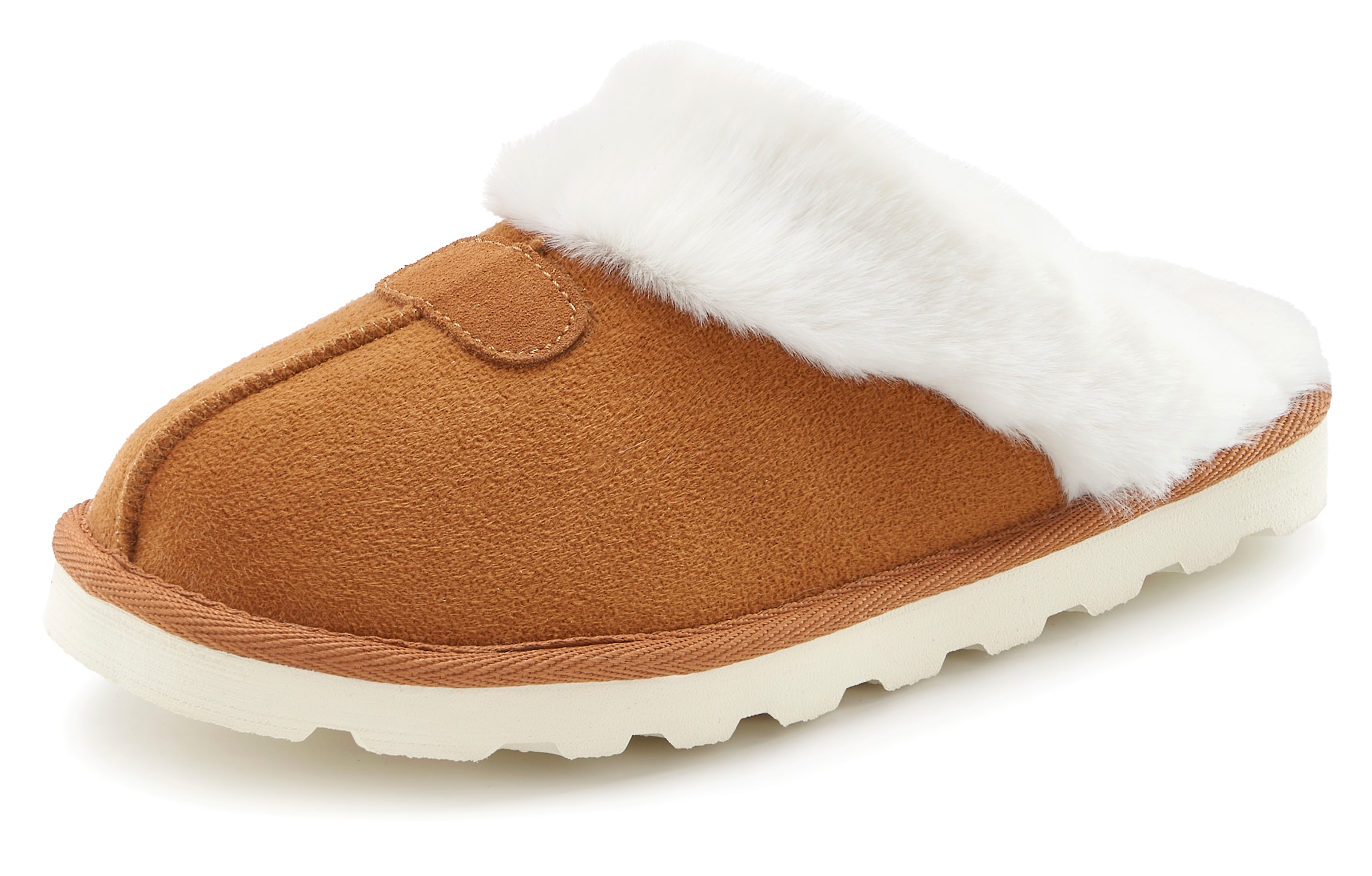 Vivance Dreams by Lascana Pantolette »Plüsch Hausschuh, Pantoffeln, Clogs, Schlappen, Hausschuh,«  mit Warmfutter VEGAN