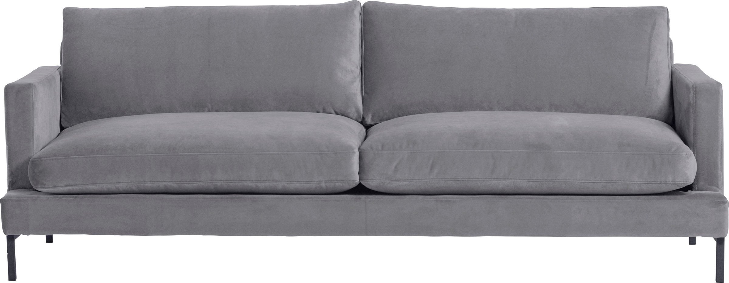 Image of andas 2,5-Sitzer "Welland" mit schwarzen Metallfüssen, auch in Samt-Optik erhältlich