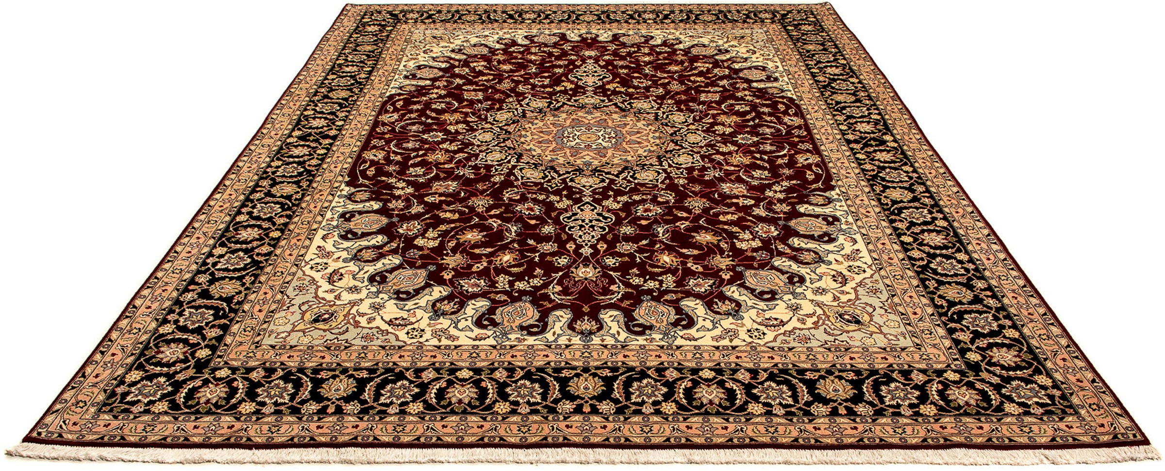Image of morgenland Orientteppich »Perser - Täbriz - Royal - 348 x 254 cm - dunkelrot«, rechteckig, 7 mm Höhe, Wohnzimmer, Handgeknüpft, Einzelstück mit Zertifikat bei Ackermann Versand Schweiz