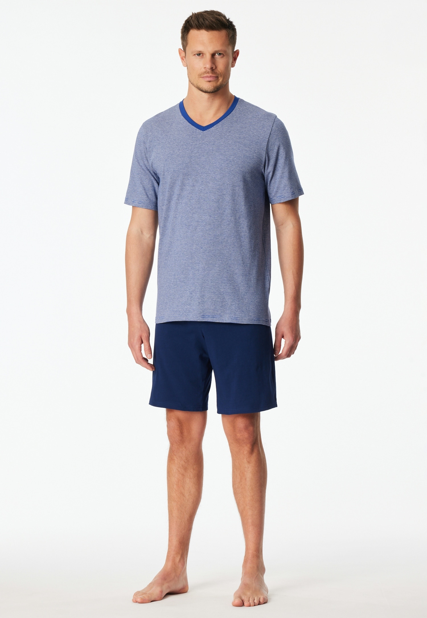Image of Schiesser Shorty "95/5 Nightwear" 2 tlg. mit V-Ausschnitt, Kurzarm, in weicher Single-Jersey Qualität