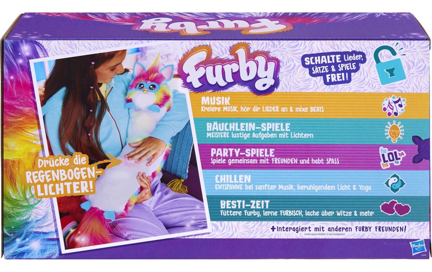 Image of Plüschfigur "Furby DJ Furby Regenbogen" mit Licht- und Soundeffekt