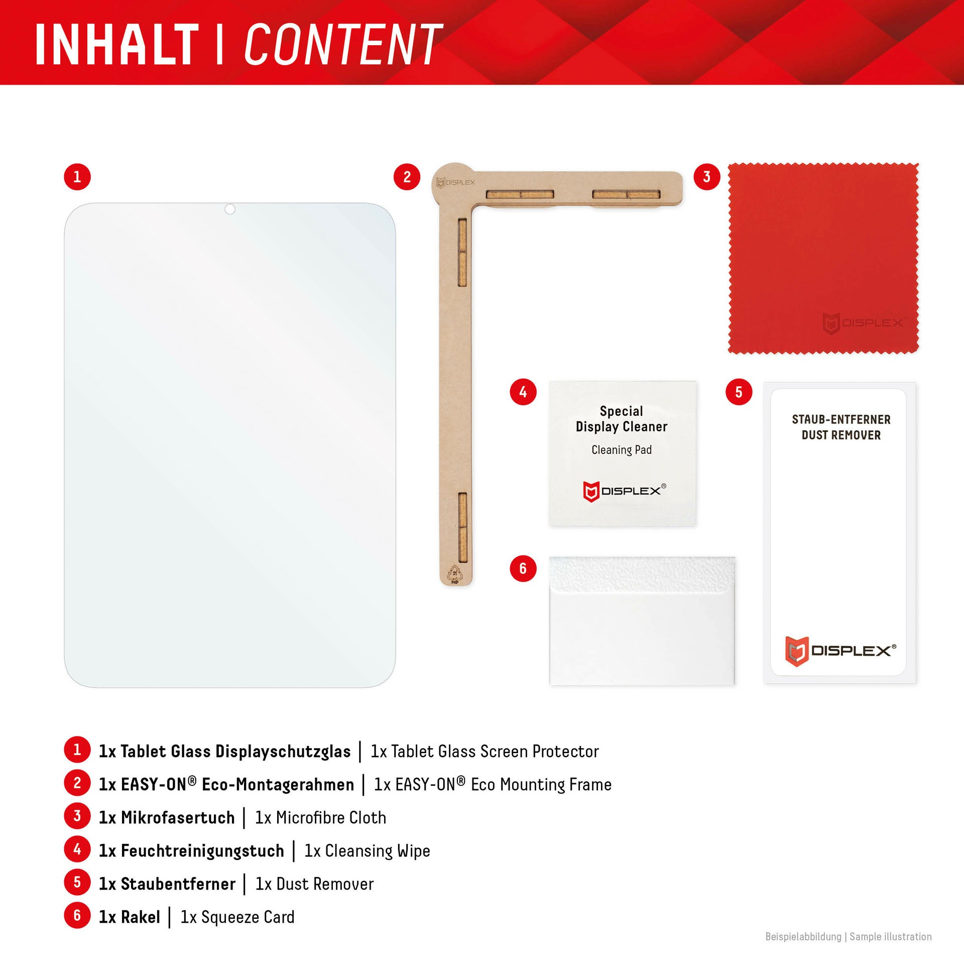 Displex Displayschutzfolie »Tablet Glass«, für Apple iPad Pro 12,9" (2024), Displayschutz, Bildschirmschutz, kratz & stossfest, einfaches Anbringen