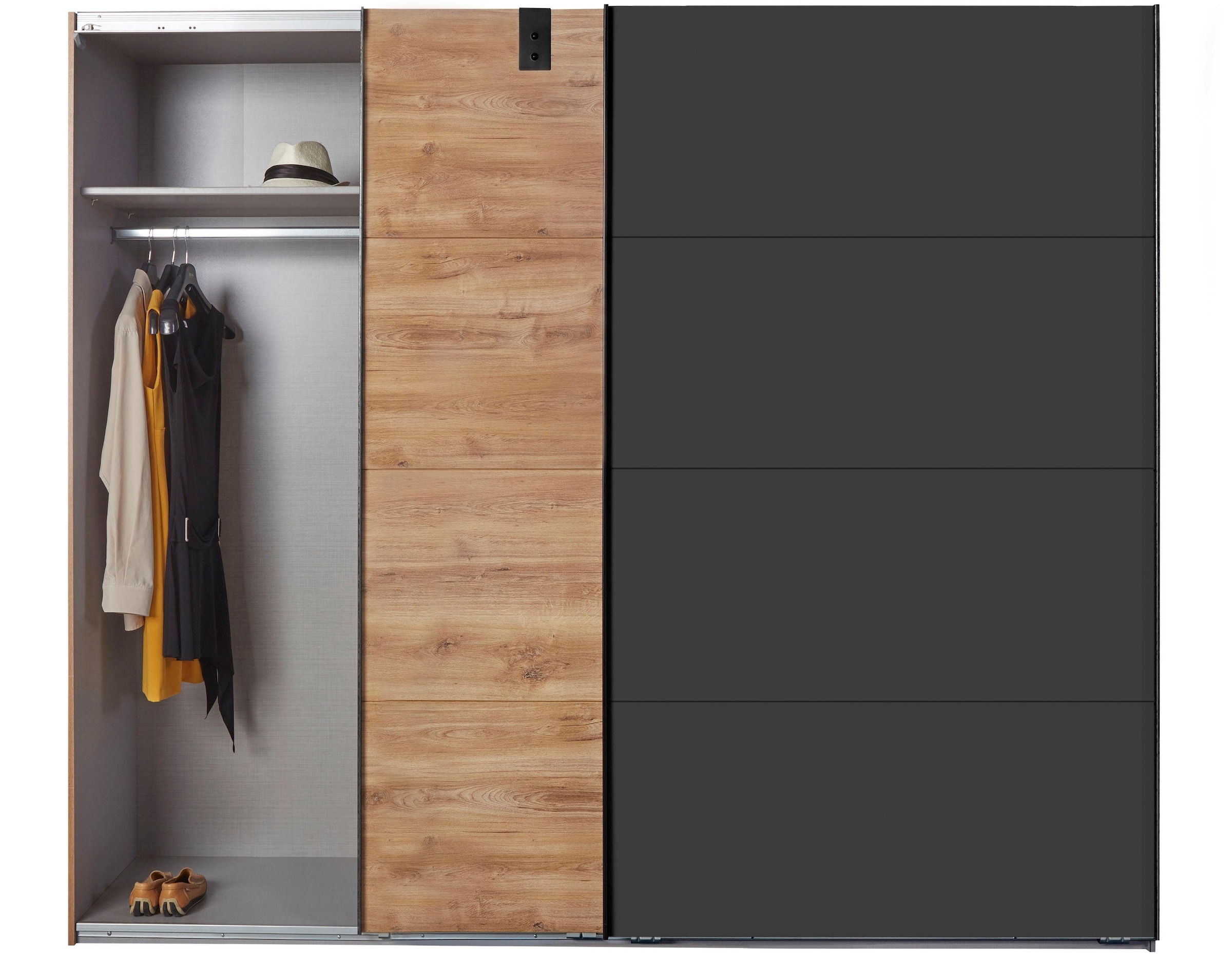 Wimex Armoire à portes coulissantes »Malmö, Kleiderschrank wahlweise mit oder ohne Spiegel« Kleiderschrank im Industrial Design, 225 oder 270cm breit