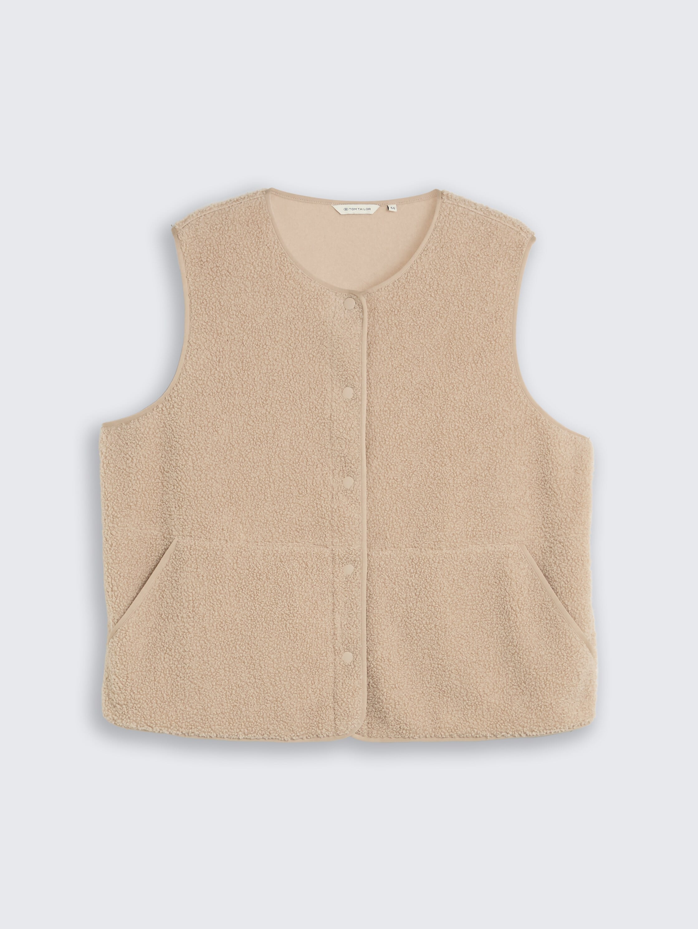 TOM TAILOR PLUS Gilet polaire »TTP Sweatshirt« avec boutons-pression / grandes tailles