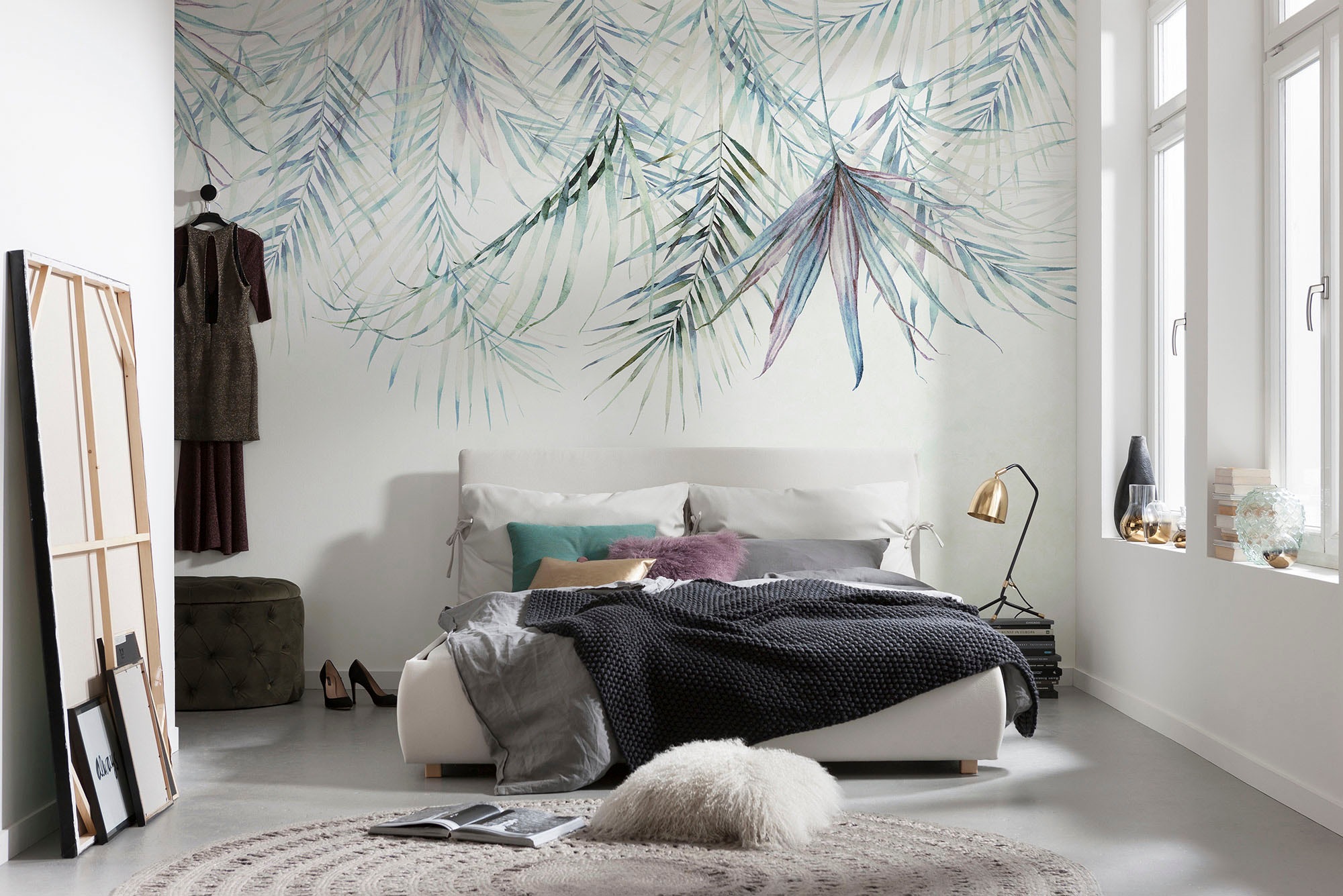 Komar Vliestapete "Digitaldruck Vlies - Palm Spring - Größe 350 x 250 cm" bedruckt glatt Wohnzimmer, Schlafzimmer