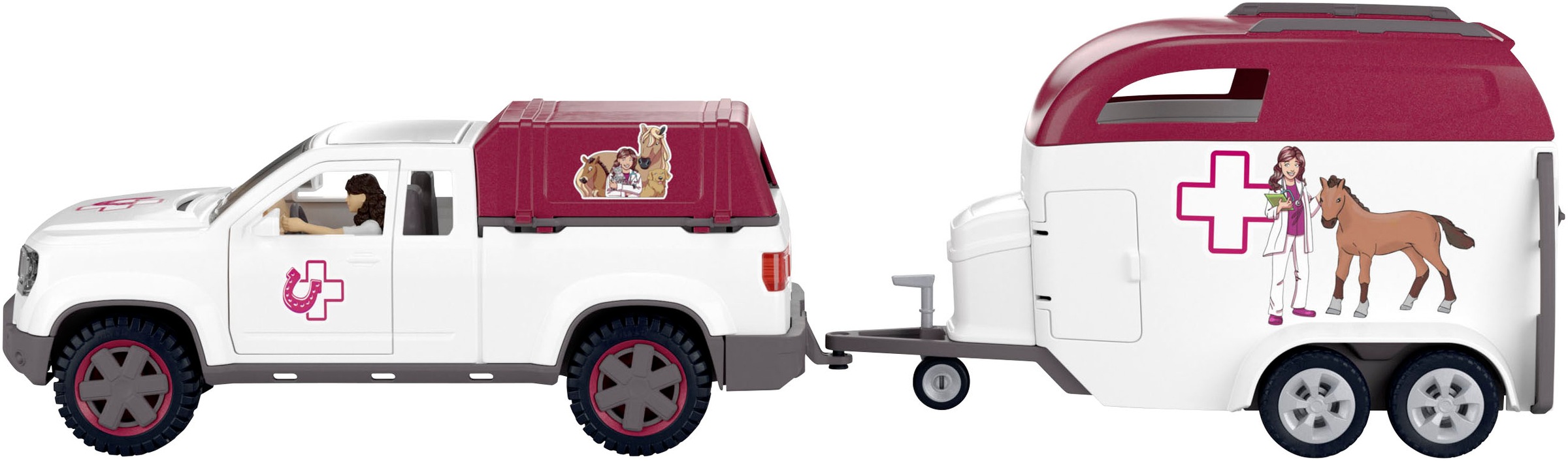 Schleich® Voiture-jouet »HORSE CLUB, Mobile Tierärztin mit Anhänger (42704)« Made in Europe