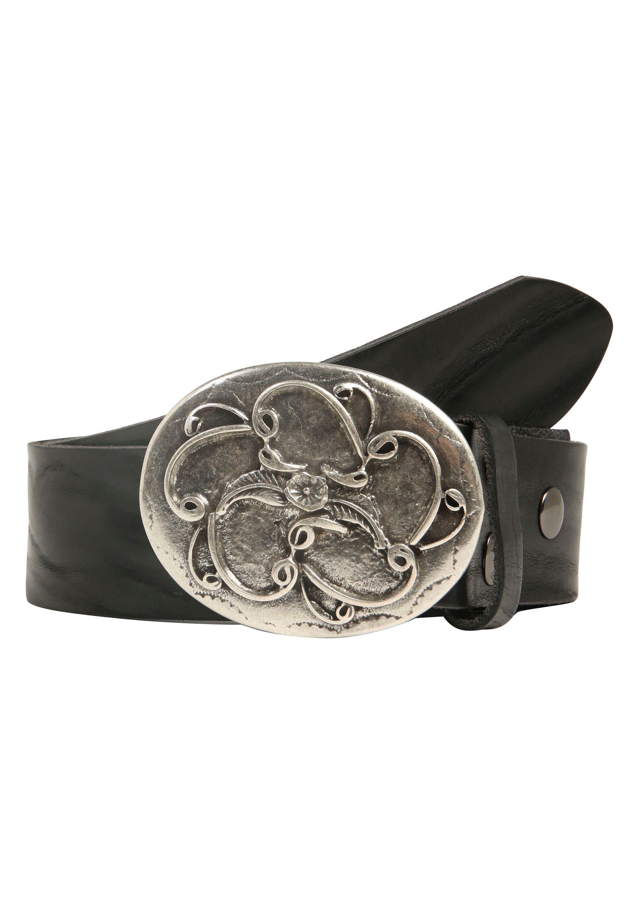 Image of Rettungsring Gürtel Ledergürtel Schliesse mit floralem Design