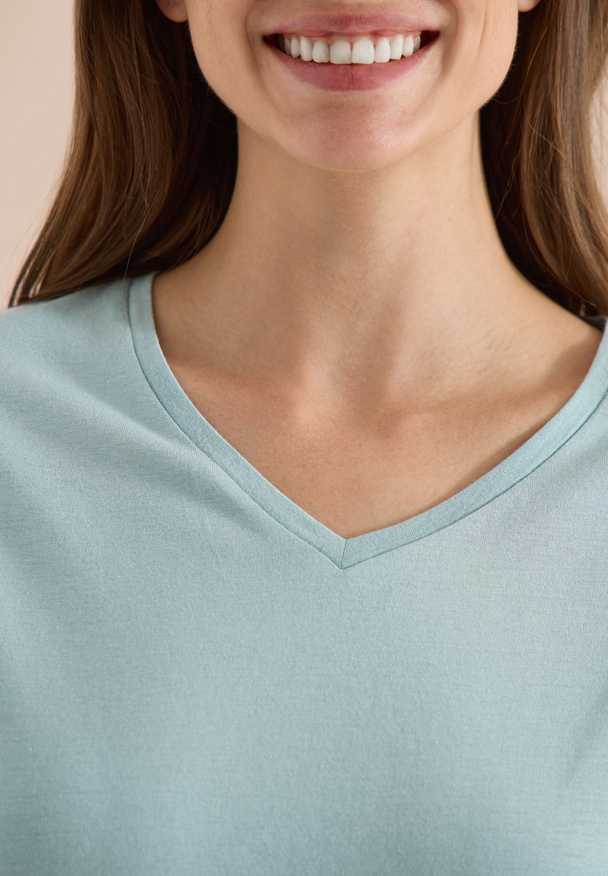Cecil Kurzarmshirt Sommershirt mit V-Neck