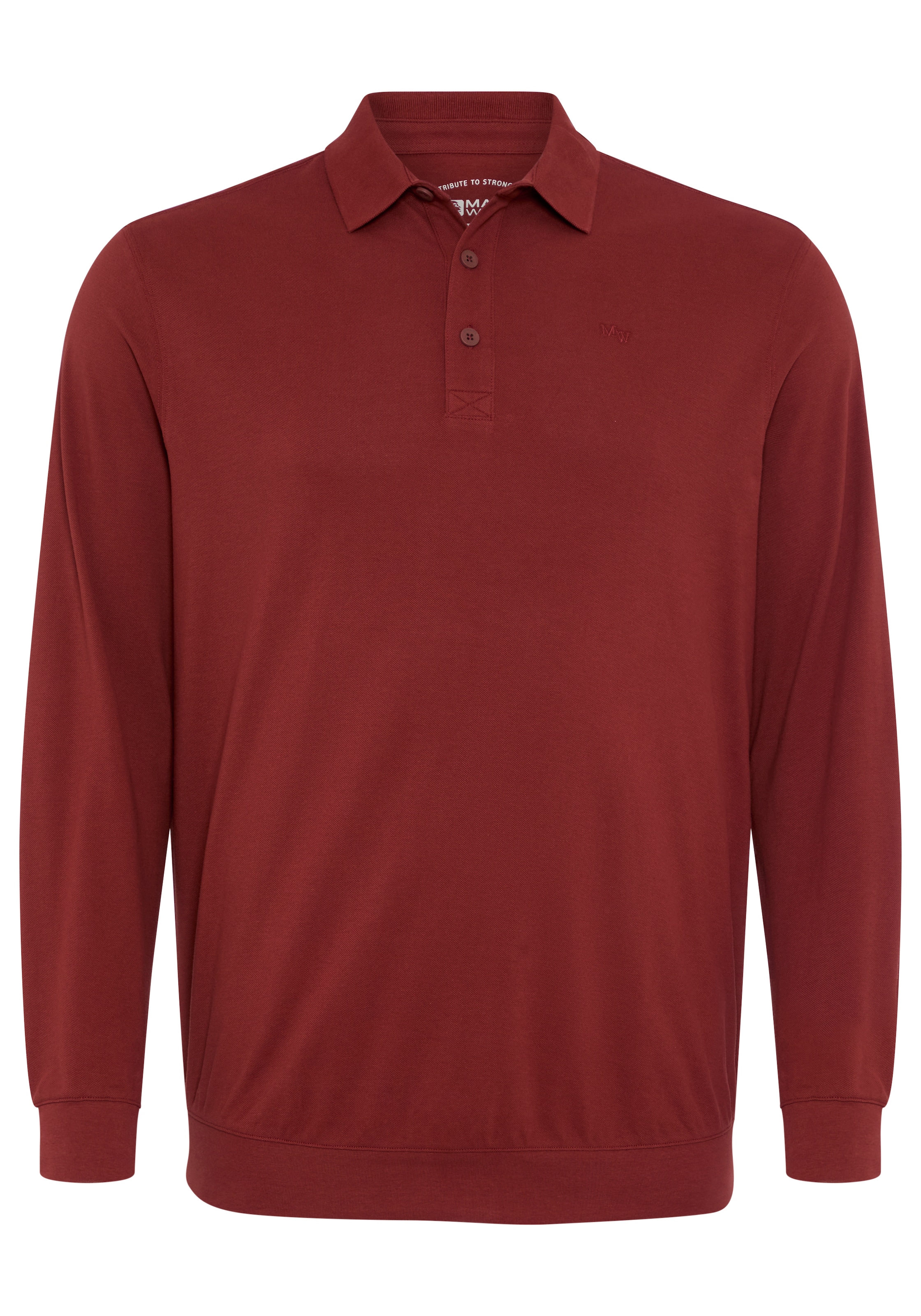 Man's World Plus Poloshirt »auch in Grosse Grössen bis Gr. 7XL Bauch-Fit« mit Langarm, klassischer Polokragen, mit Knopfleiste am Ausschnitt