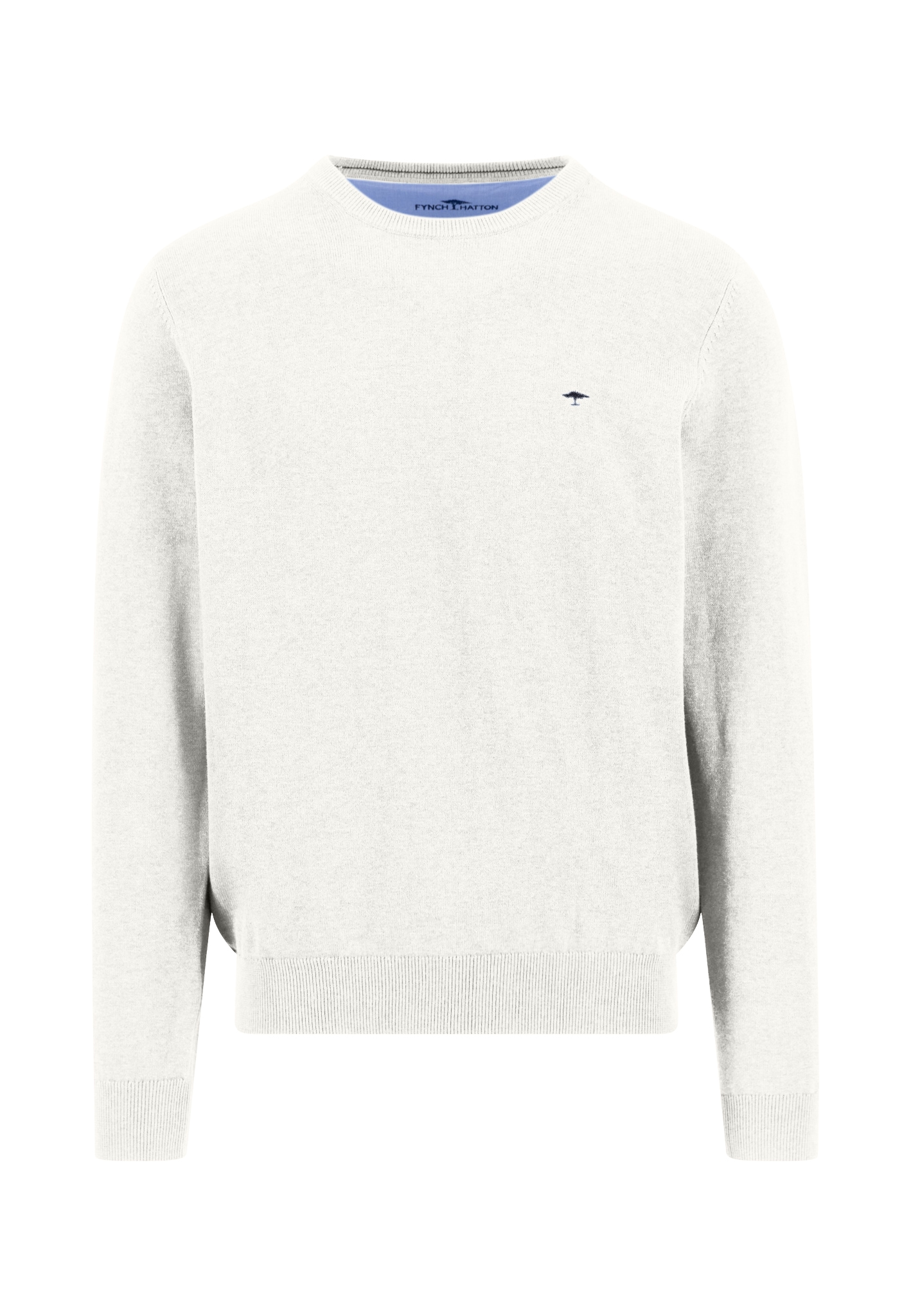 FYNCH-HATTON Pull à col rond aus Baumwolle, mit Rundhalsausschnitt, Regular Fit