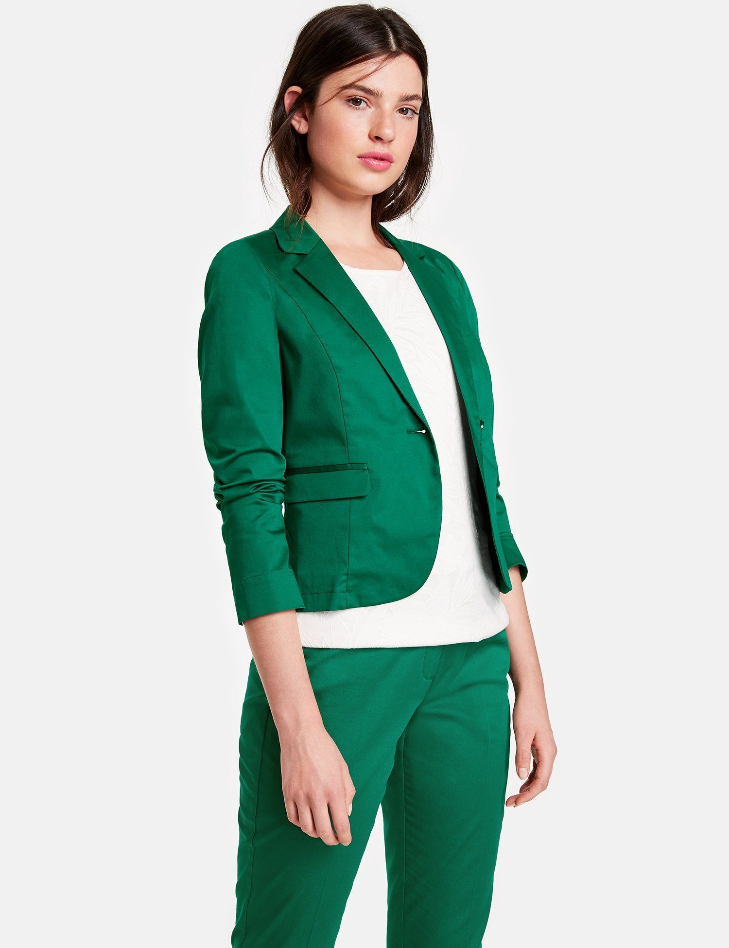 Blazer Langarm gefüttert »Taillierter Blazer aus Baumwoll-Stretch«