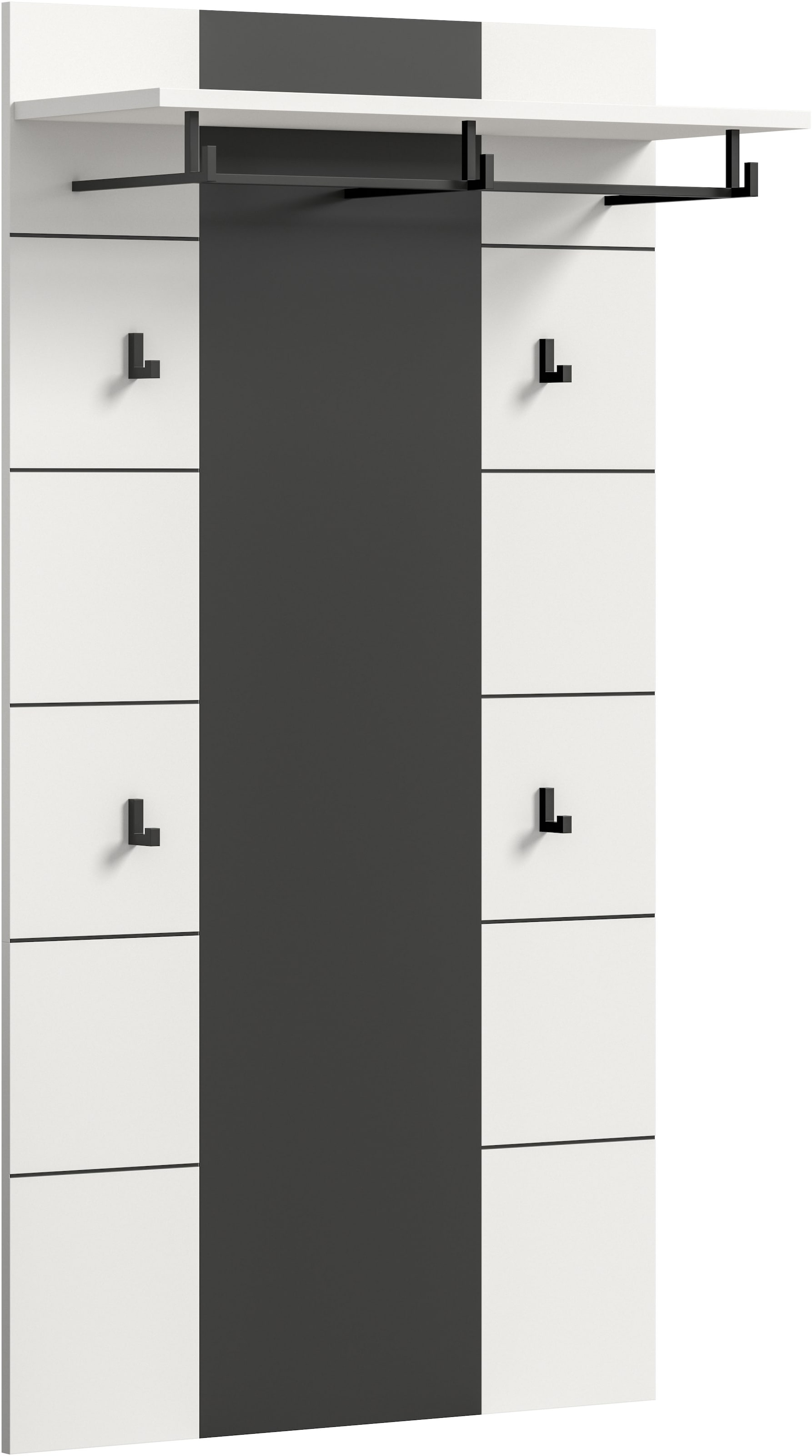 INOSIGN Garderobenpaneel »REHAT, TOPSELLER!, Höhe 145 cm, Hutablage, 4 Haken, Garderobenstange« in verschiedenen Farben erhältlich, 1 Stk. tlg. Paneel, Wandboard, Garderobe, Garderobenleiste, Garderobenboard