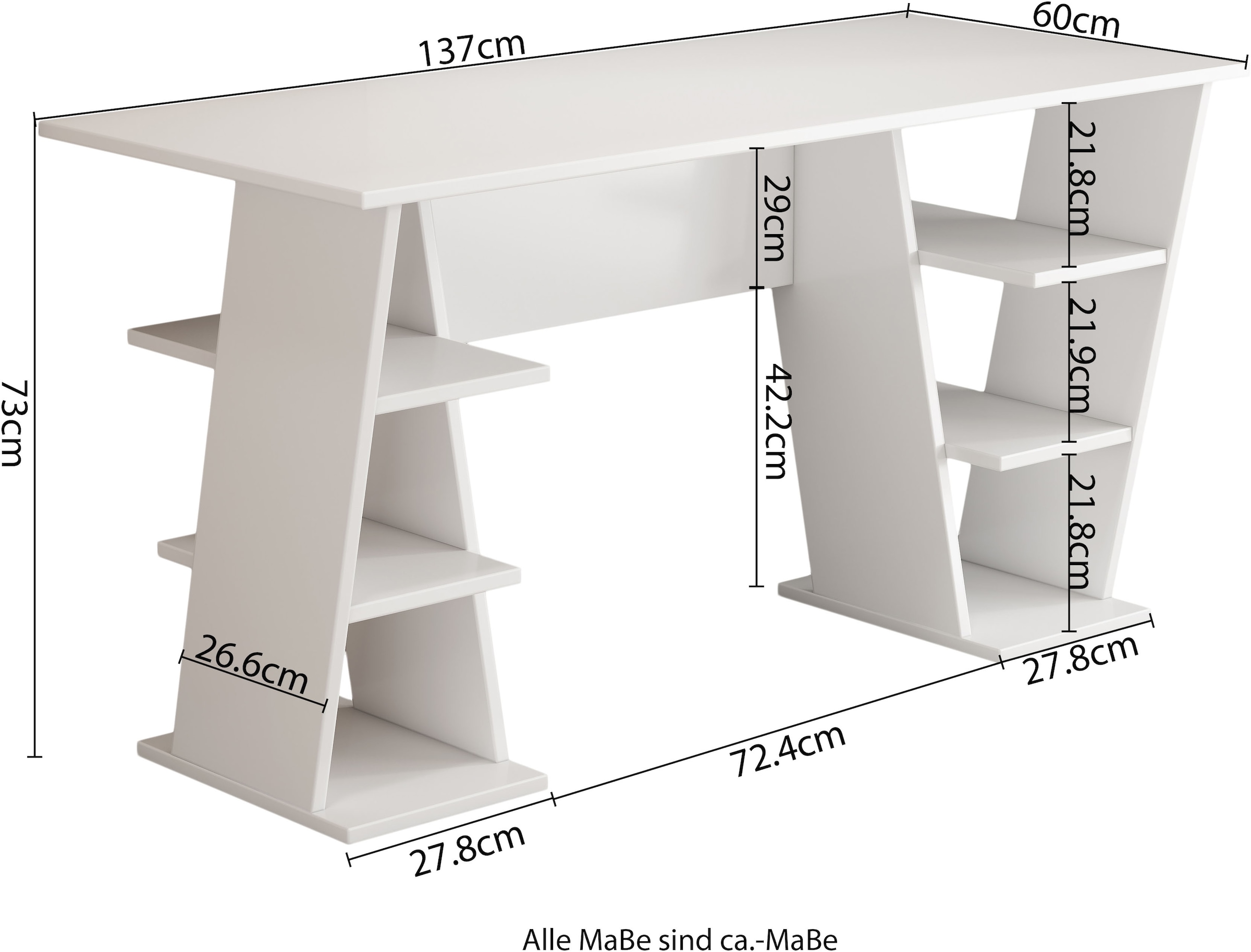 GOODproduct Bureau »Ezzell« Set,  Regalschreibtisch mit Ablagen, modernes Design, Breite 137 cm
