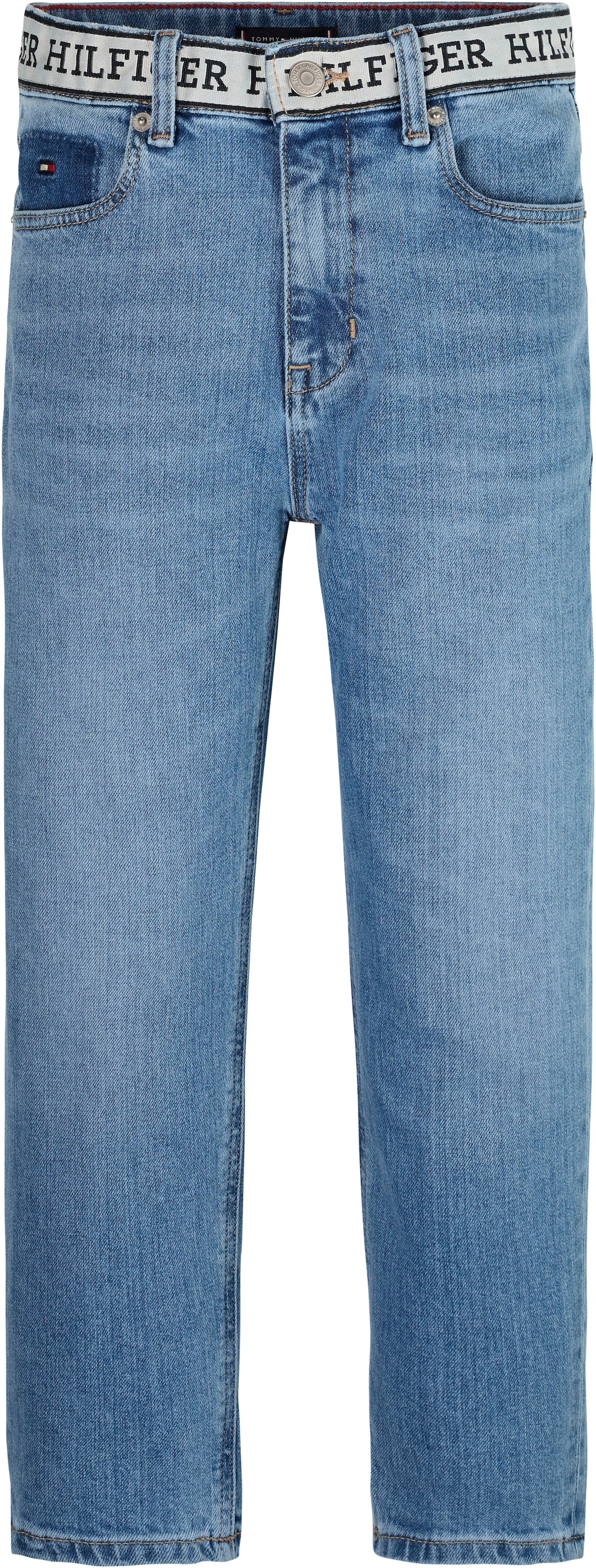 ♕ Tommy Hilfiger Straight-Jeans »ARCHIVE RECONSTRUCTED MID WASH«, mit  Logoschriftzug am Bund versandkostenfrei auf
