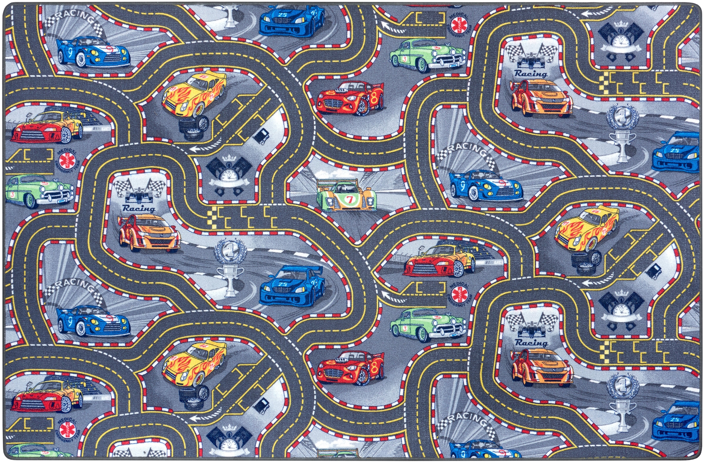 HANSE Home Kinderteppich »Spielteppich Kinder«, rechteckig, 6,5 mm Höhe, Kurzflor, Kinderzimmer, Teppich, Auto, Strassen, Schlafzimmer