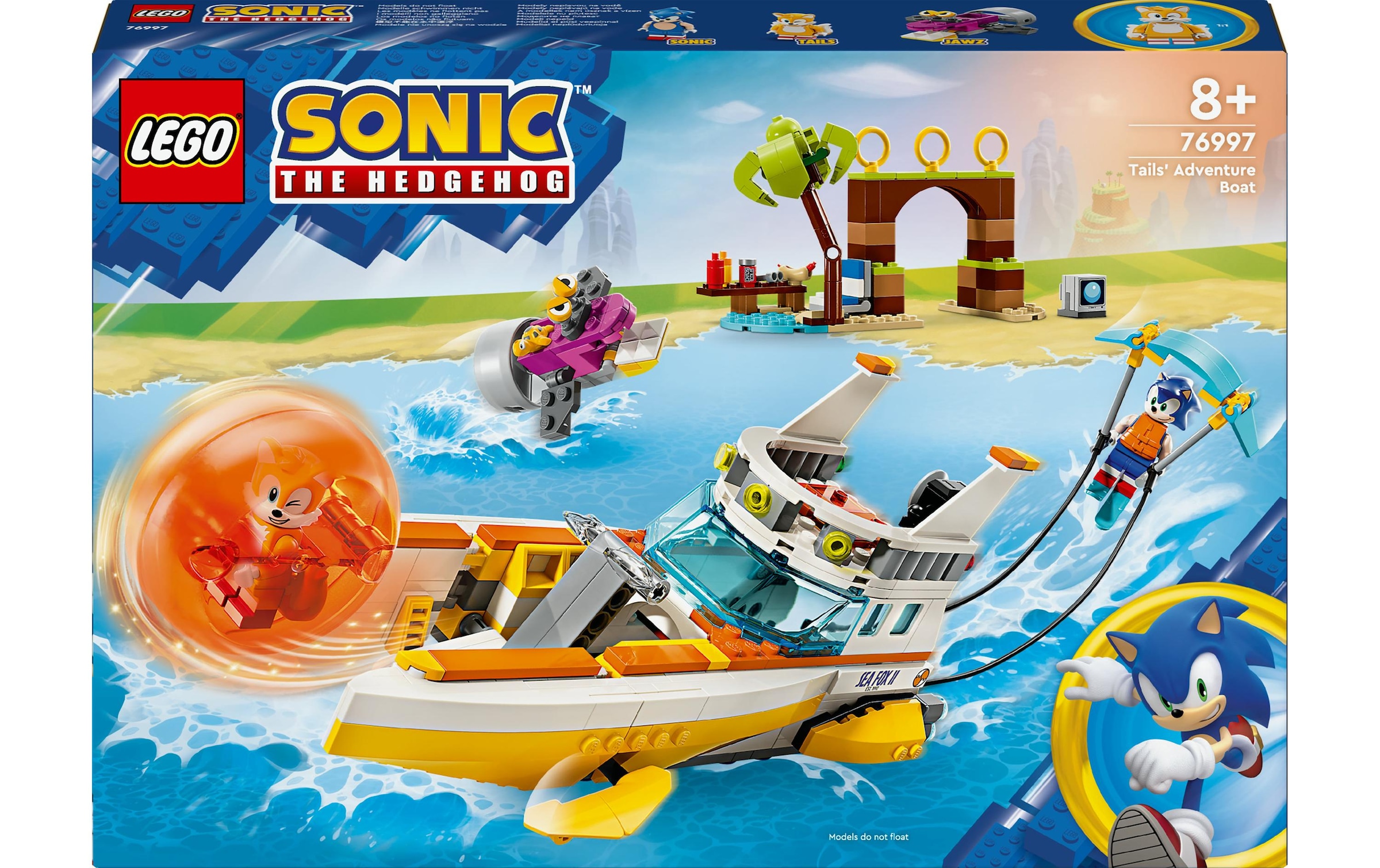 Konstruktionsspielsteine »Sonic Tails Abenteuerboot 76997«, (393 St.)