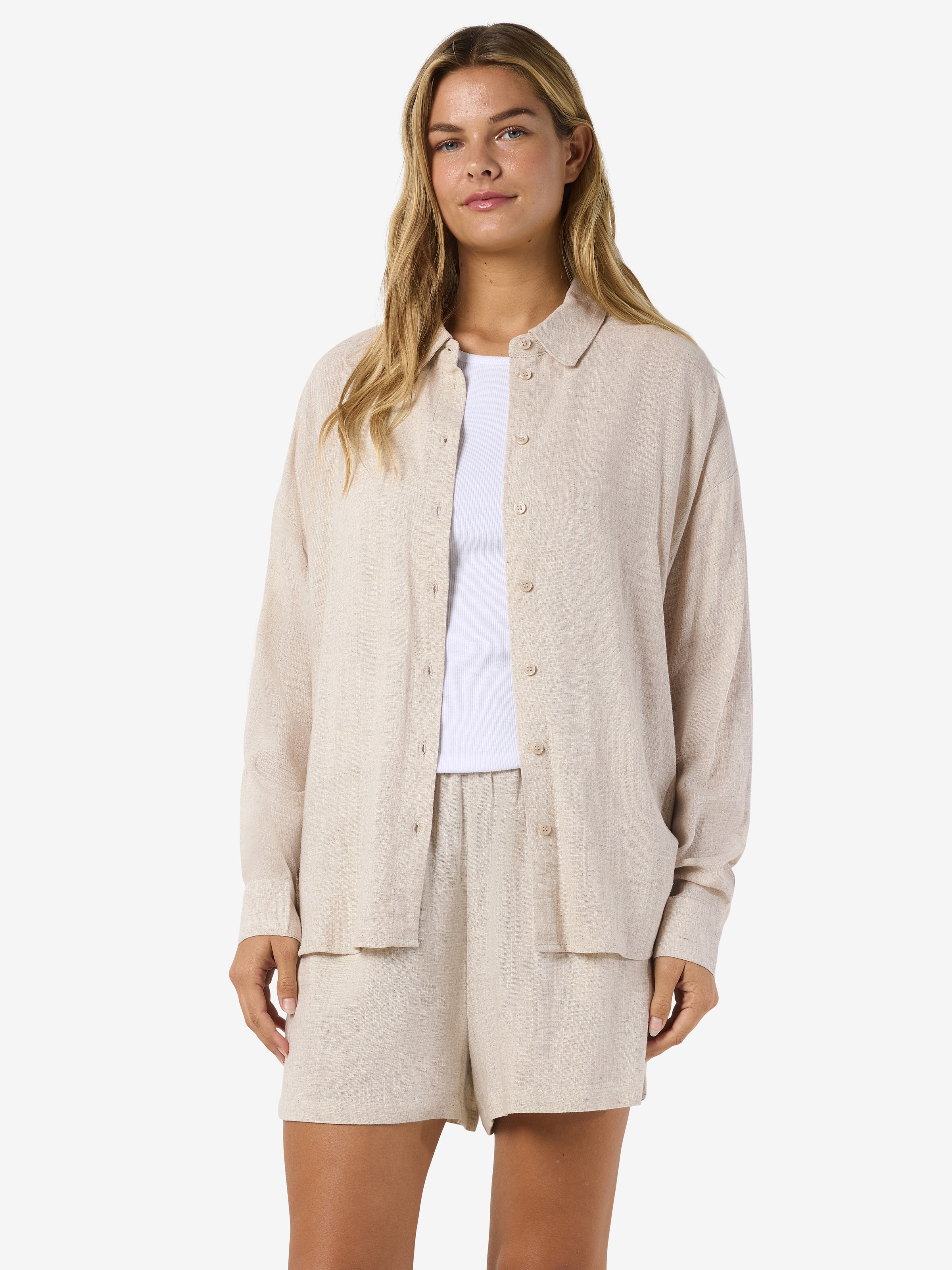 Image of Noisy may Langarmbluse "NMLEILANI L/S LOOSE SHIRT WVN NOOS"