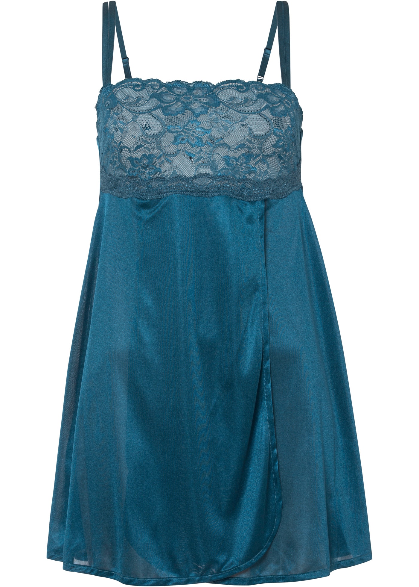 bonprix Négligé »Negligé mit Glanzeffekt« mit verführerischem Spitzendetail, ärmellos, mit Glanzeffekt