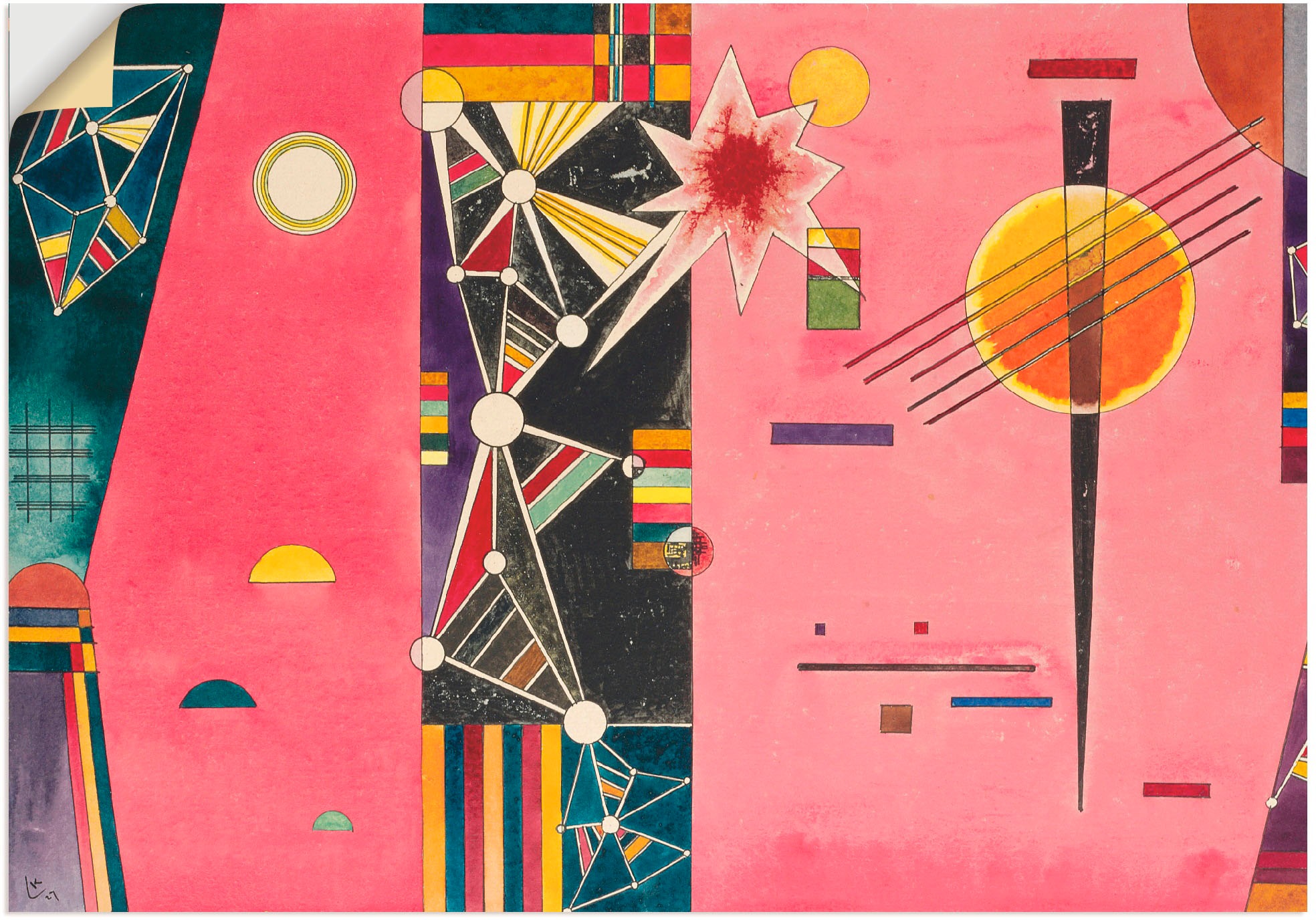 Image of Artland Wandbild »Rosa Rot. 1927«, Muster, (1 St.), in vielen Grössen & Produktarten -Leinwandbild, Poster, Wandaufkleber / Wandtattoo auch für Badezimmer geeignet bei Ackermann Versand Schweiz