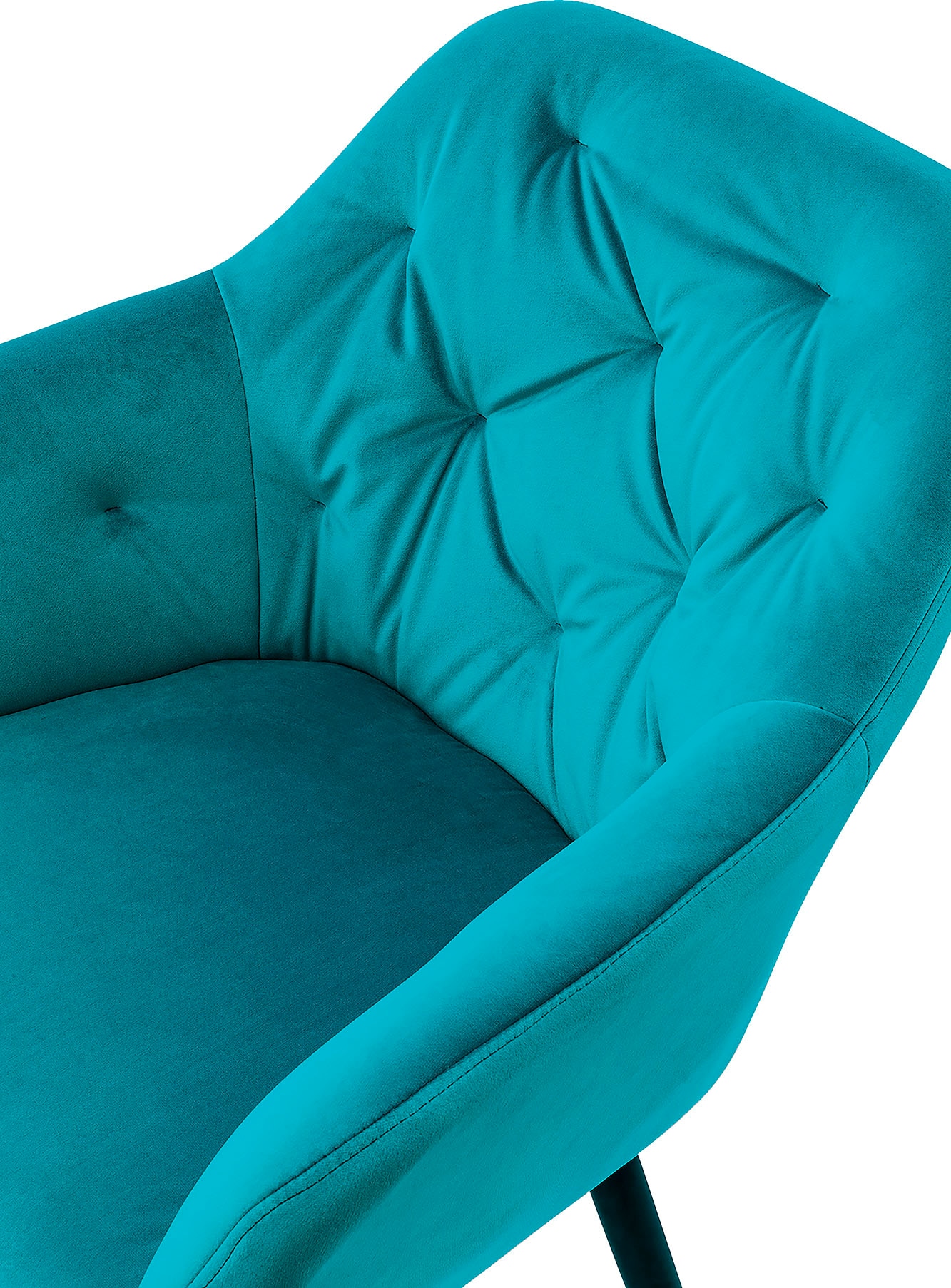 SalesFever Esszimmerstuhl »Coventry Komfortabler Polstertuhl im eleganten Stil«, Samtvelours, Stilvoll mit eleganter Knopfheftung
