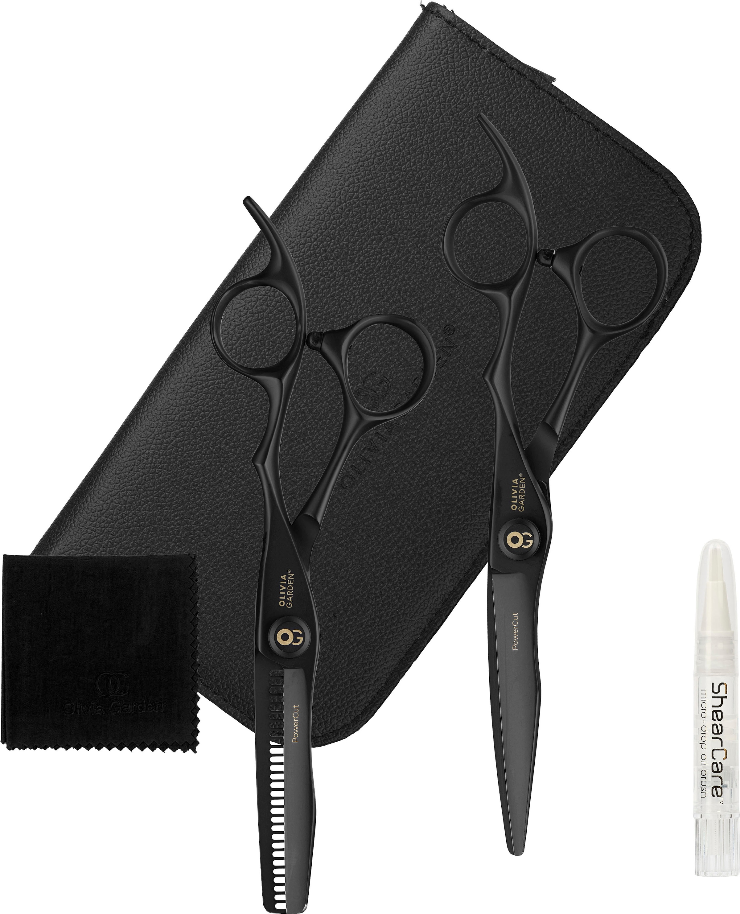 OLIVIA GARDEN Haarschere »PowerCut Matt Black 6,25 Zoll«, (Set, 2 tlg.),  Haarschere und Modellierschere ab 99 CHF versandkostenfrei bestellen