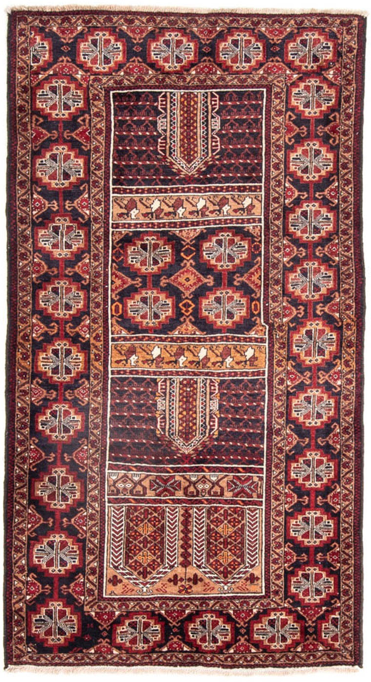 Image of morgenland Hochflor-Läufer »Belutsch Durchgemustert Multicolore 201 x 111 cm«, rechteckig, 0,8 mm Höhe, Handgeknüpft bei Ackermann Versand Schweiz