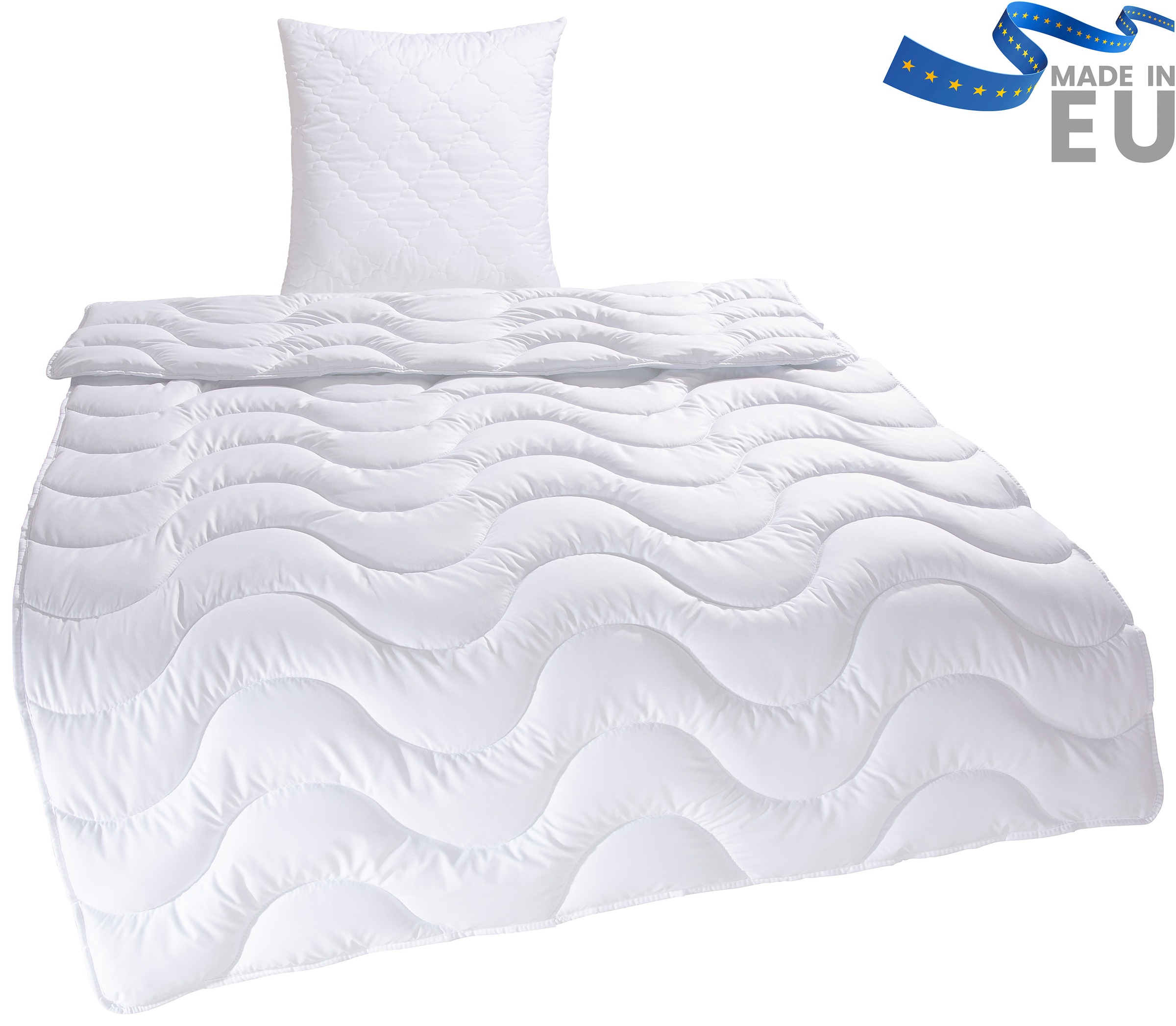 Image of GOODproduct Microfaserbettdecke + Microfaserkissen "Mailo, Bettdecke 135x200 cm, 155x220 cm" 2-tlg., Set mit Kissen 80x80 cm, Sommer, Winter