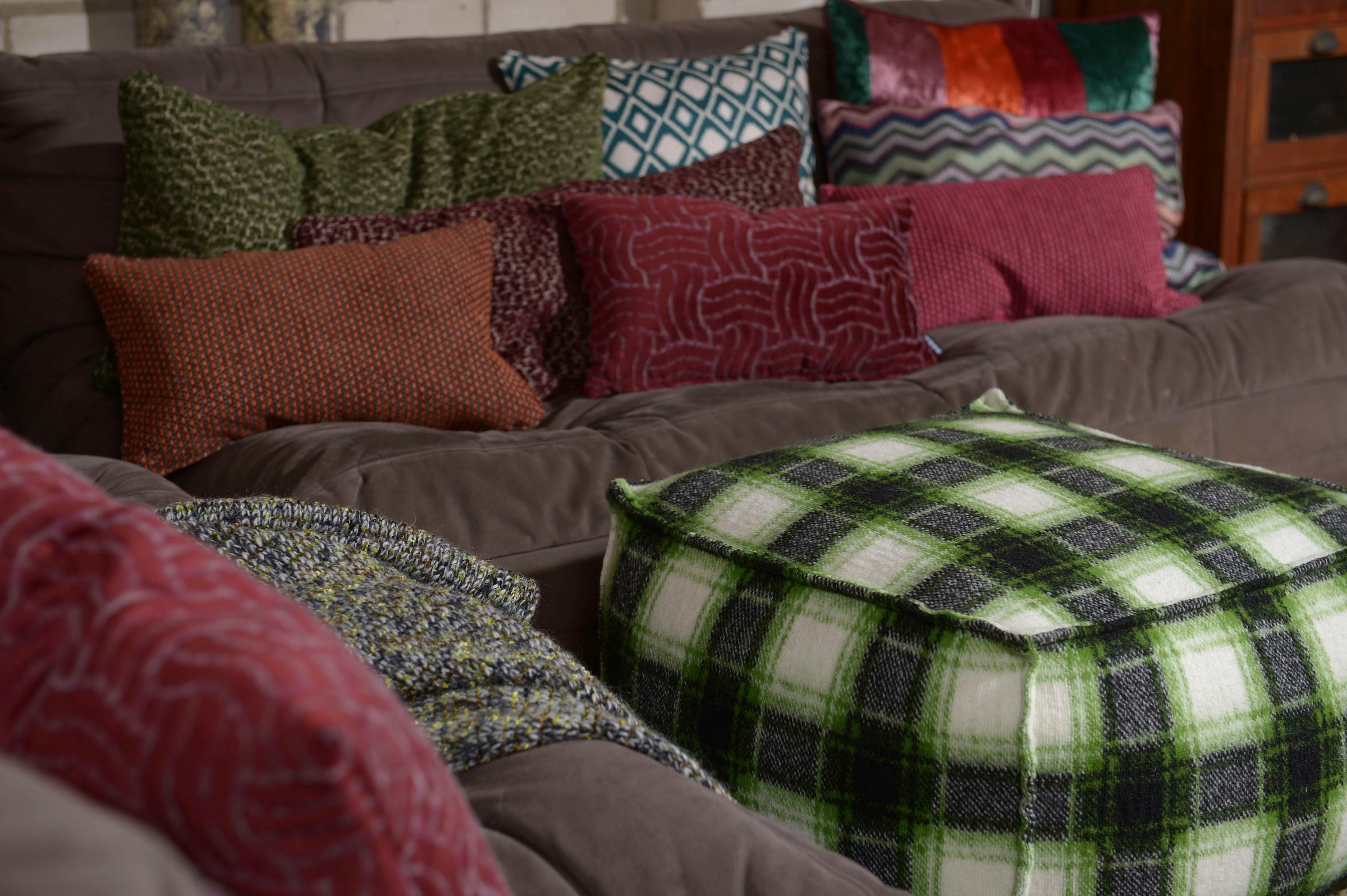 H.O.C.K. Dekokissen »Lima« mit feinem Muster, Kissenhülle mit Füllung, 1 Stück