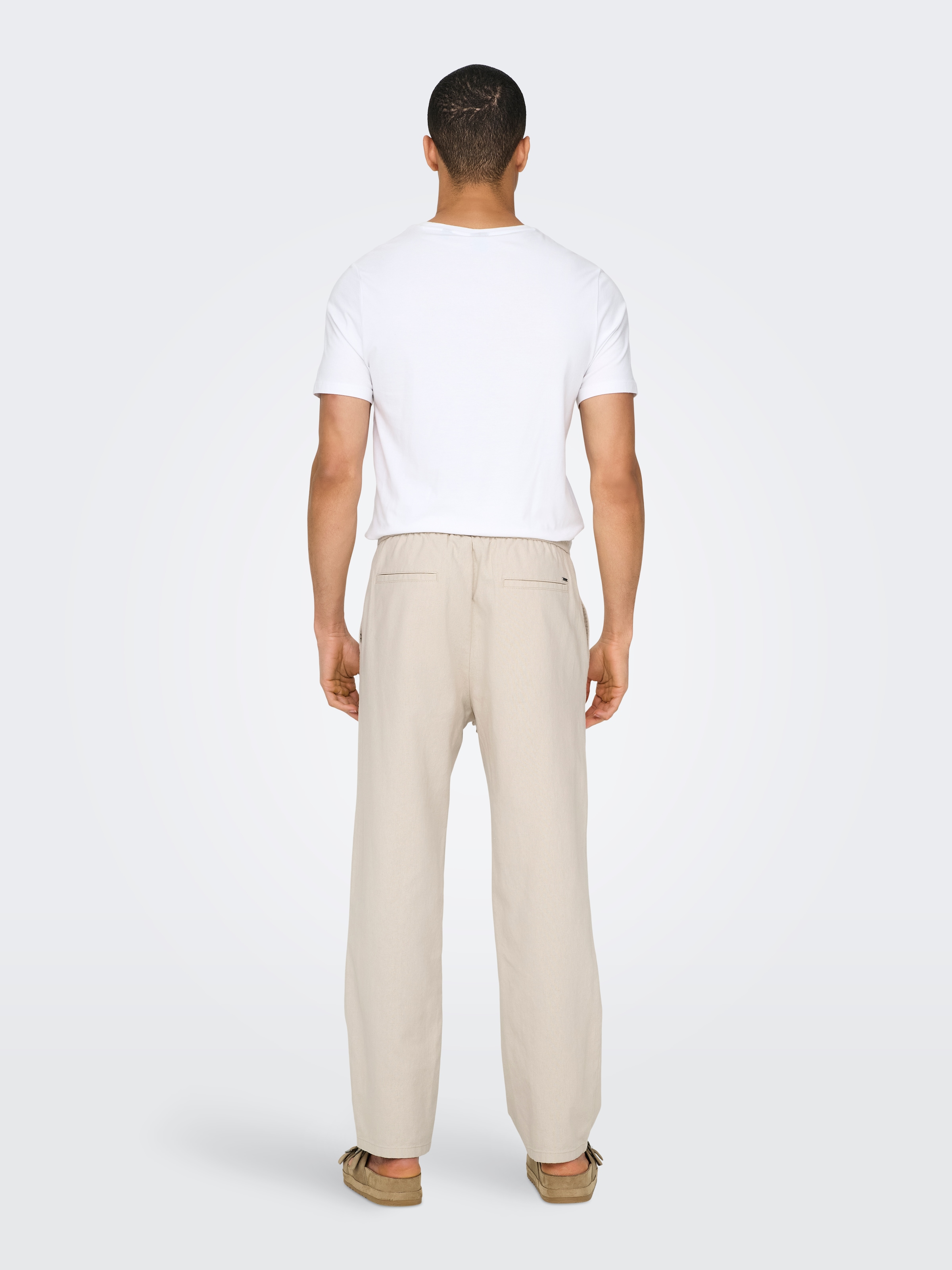ONLY & SONS Pantalon à enfiler »ONSSINUS LOOSE 0007 COT LIN PANT NOOS«  Baumwolle mit Leinen, locker geschnitten