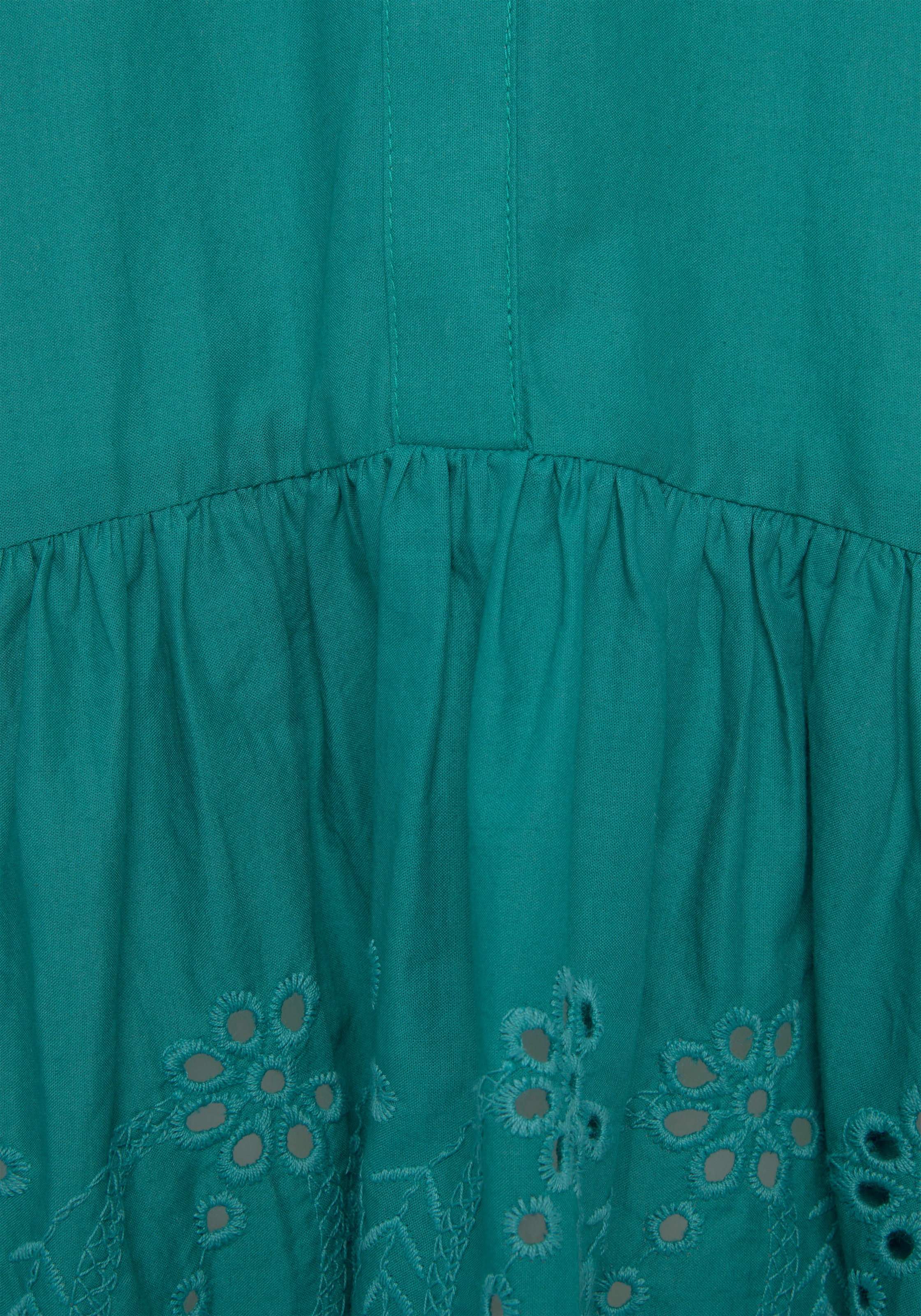 LASCANA Longbluse, mit Lochstickerei