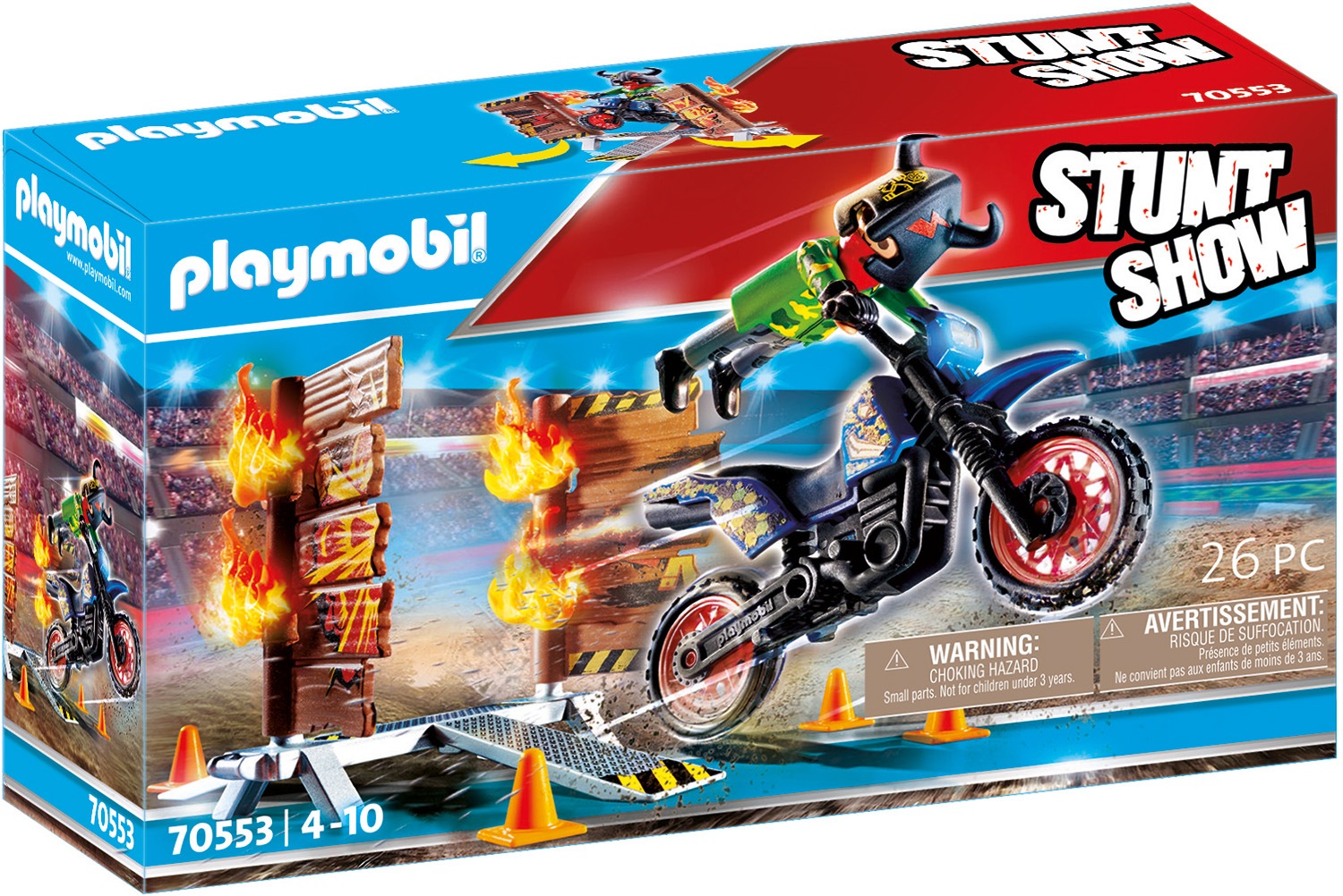 Image of Playmobil® Konstruktions-Spielset »Motorrad mit Feuerwand (70553), Stuntshow«, (26 St.) bei Ackermann Versand Schweiz