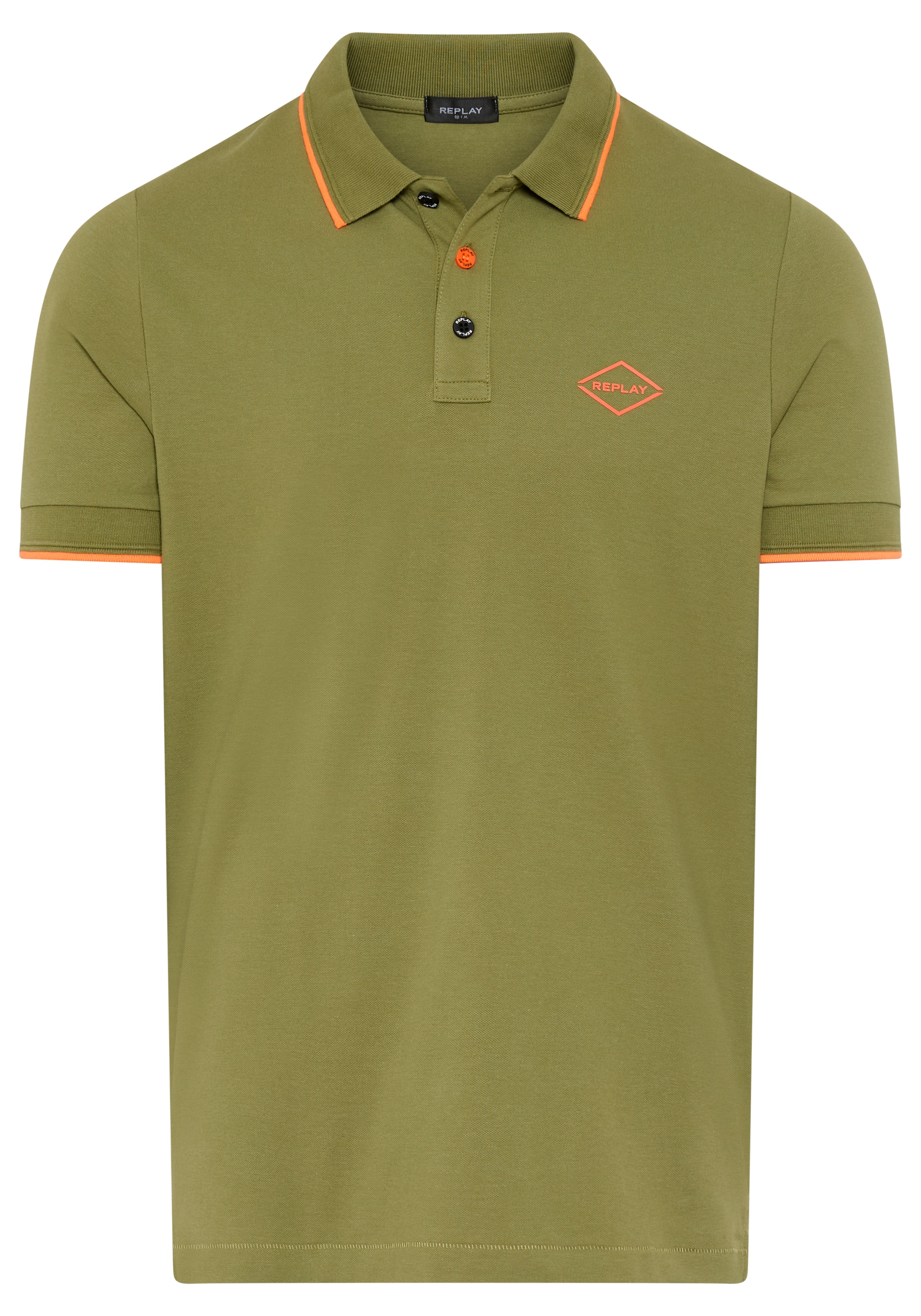 Replay Polo avec détails contrastés, mélange coton