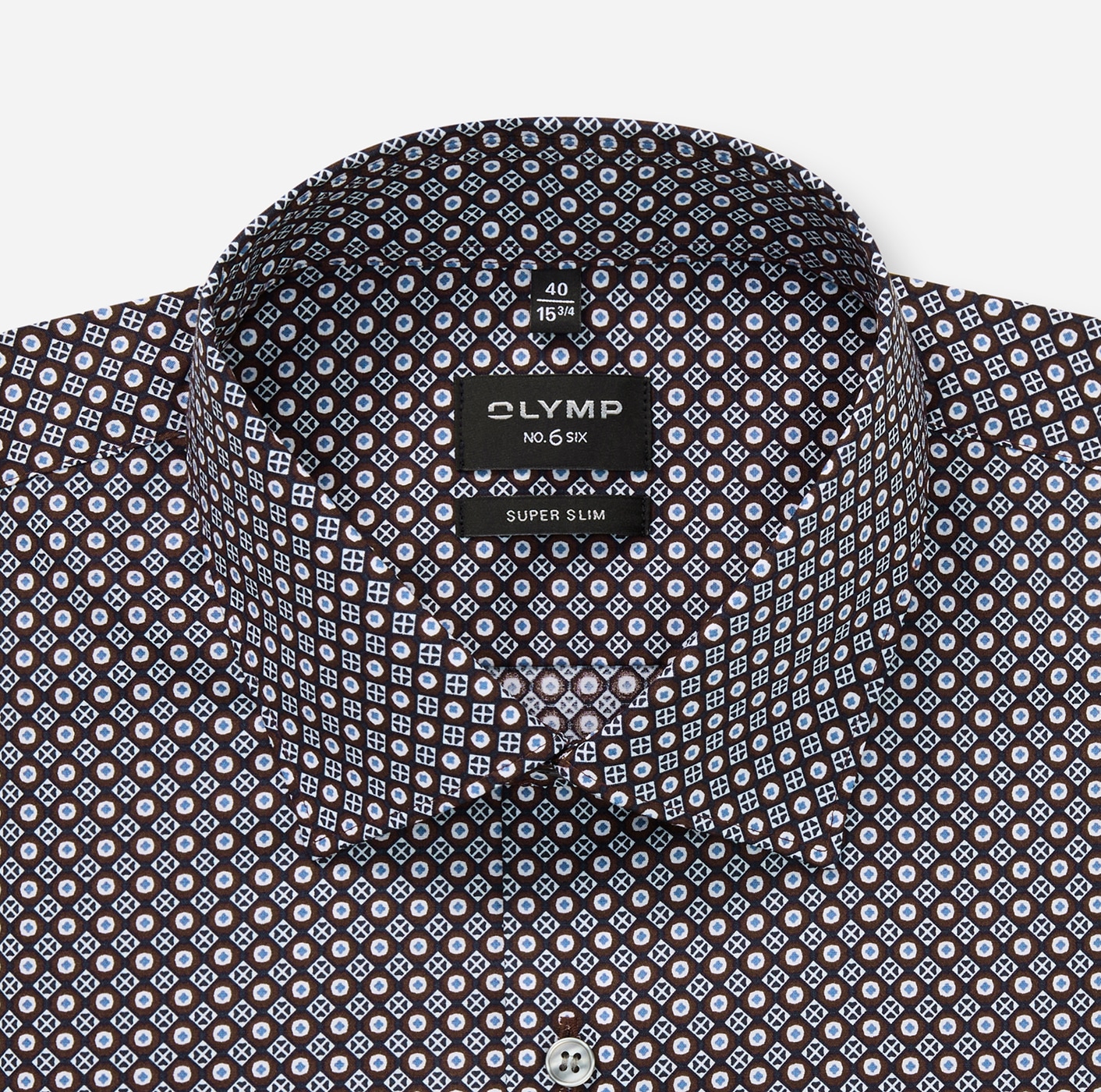 OLYMP Langarmhemd »No 6 six«, super slim, gemustert, Businesshemd, Modern Kentkragen
