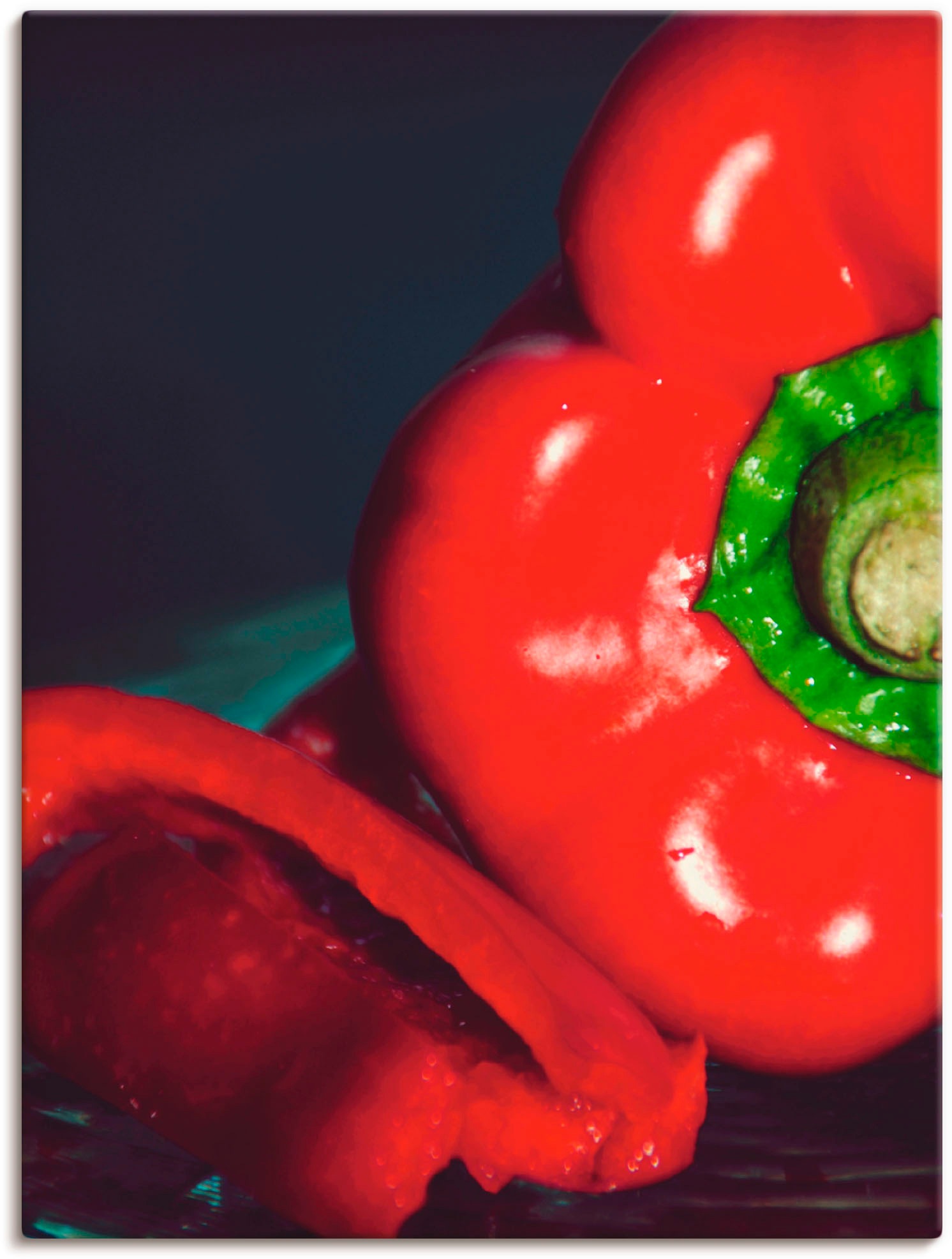 Image of Artland Wandbild »Rote Paprika«, Lebensmittel, (1 St.), in vielen Grössen & Produktarten -Leinwandbild, Poster, Wandaufkleber / Wandtattoo auch für Badezimmer geeignet bei Ackermann Versand Schweiz