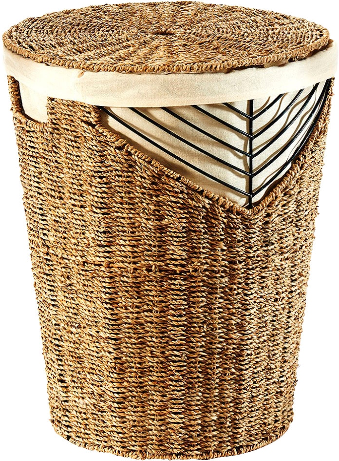 Image of locker Wäschekorb "NATUR" Wäschesammler aus Seegras, Höhe ca. 50 cm