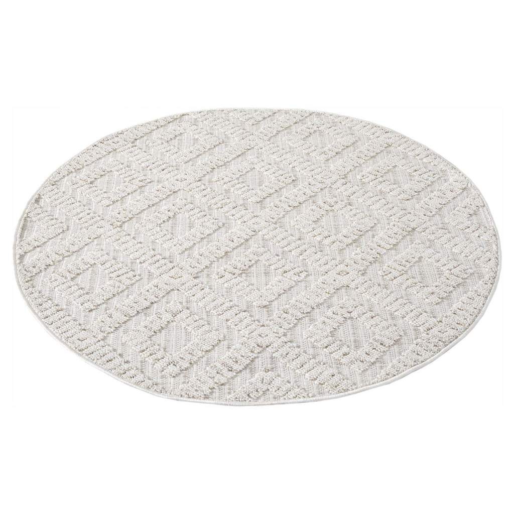 Carpet City Teppich »CLASICO 8927«, rund, 11 mm Höhe, Kurzflor, Hochtief-Muster, Boho, Wohnzimmer