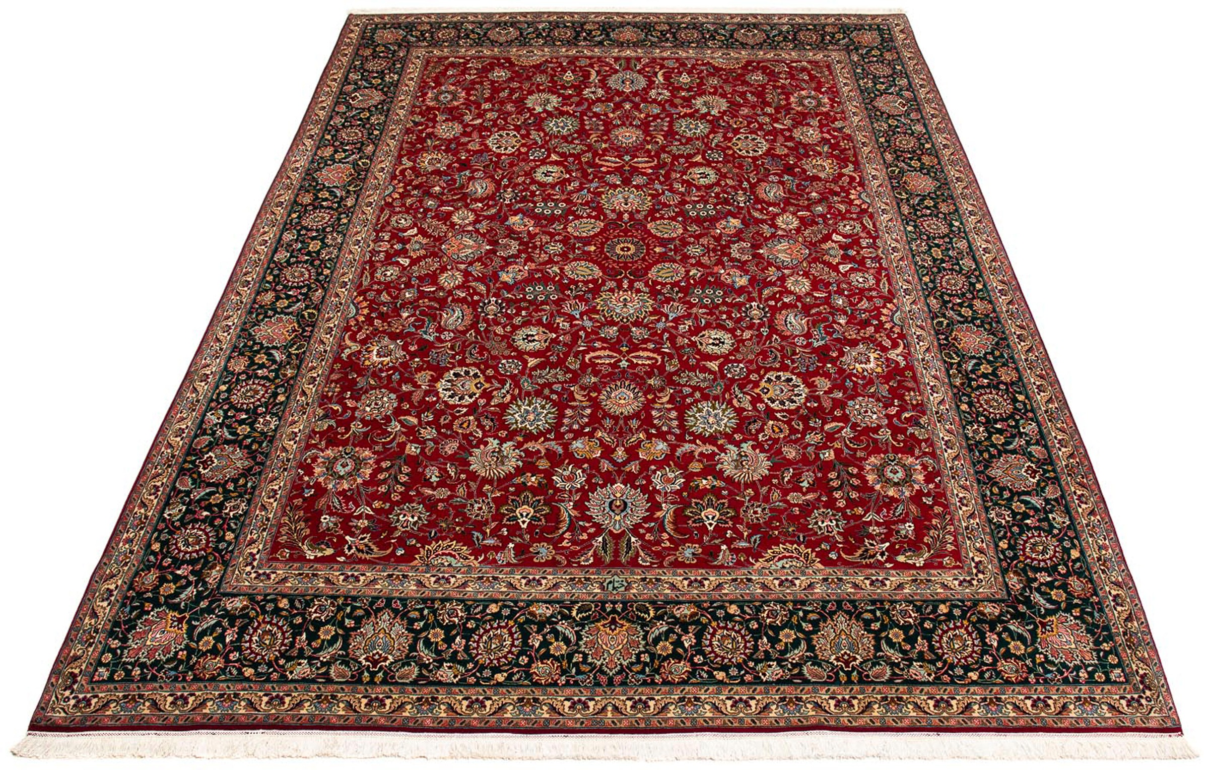 Image of morgenland Orientteppich »Perser - Täbriz - Royal - 388 x 286 cm - dunkelrot«, rechteckig, 7 mm Höhe, Wohnzimmer, Handgeknüpft, Einzelstück mit Zertifikat bei Ackermann Versand Schweiz