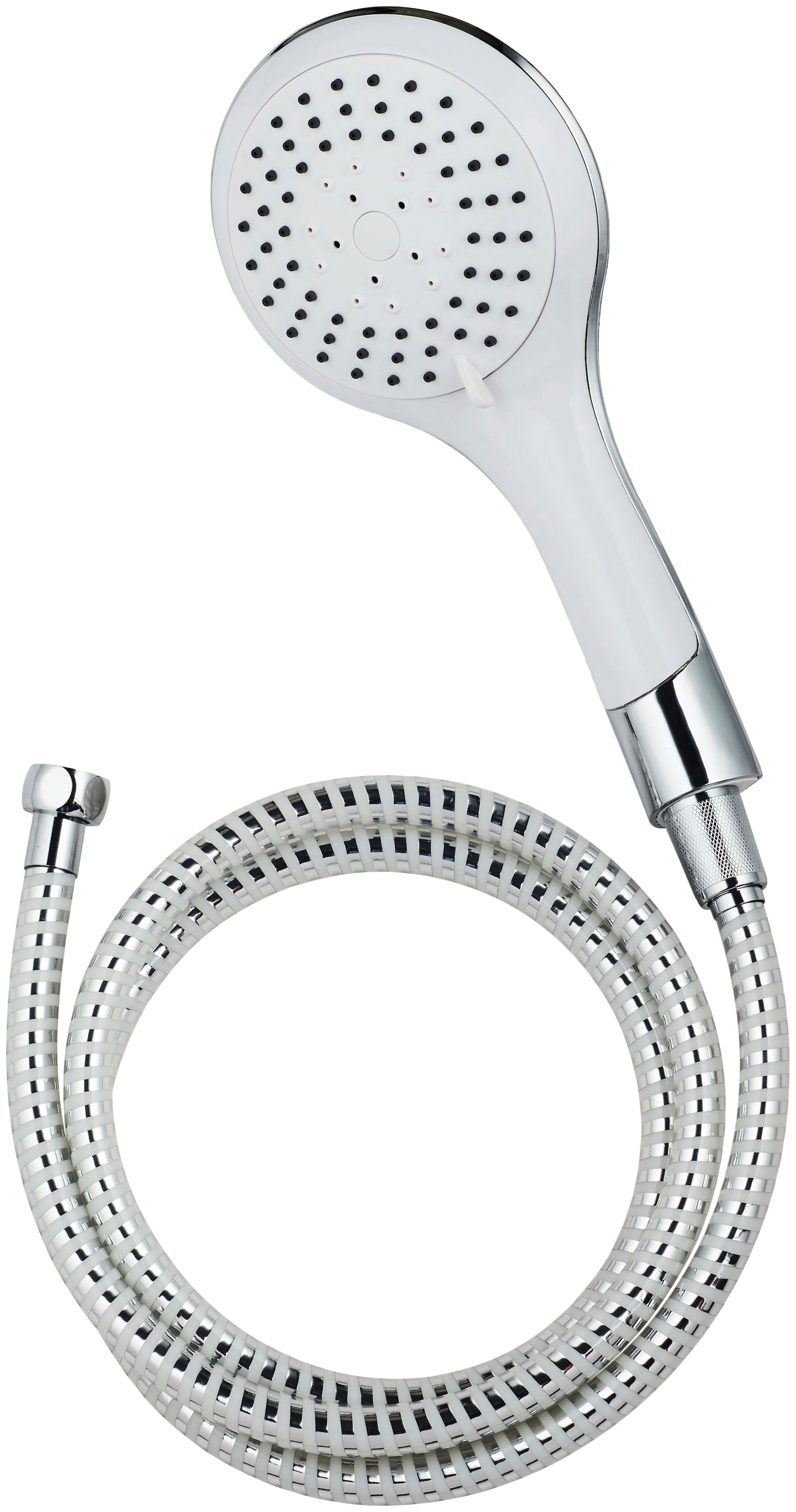 Image of Schütte Handbrause "BROADWAY" Set, Duschkopf mit Schlauch, Brausekopf mit 5 Funktionen, Chrom/Weiss